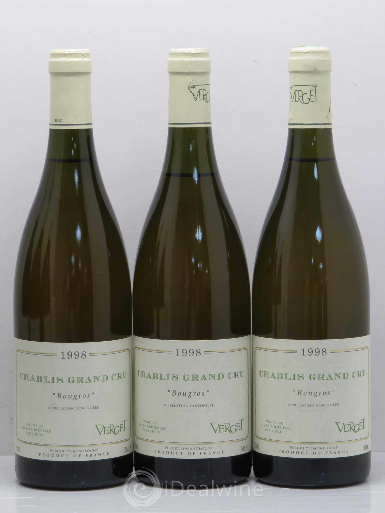 Chablis Grand Cru Bougros Verget 1998 - Posten von 6 Flaschen - 1