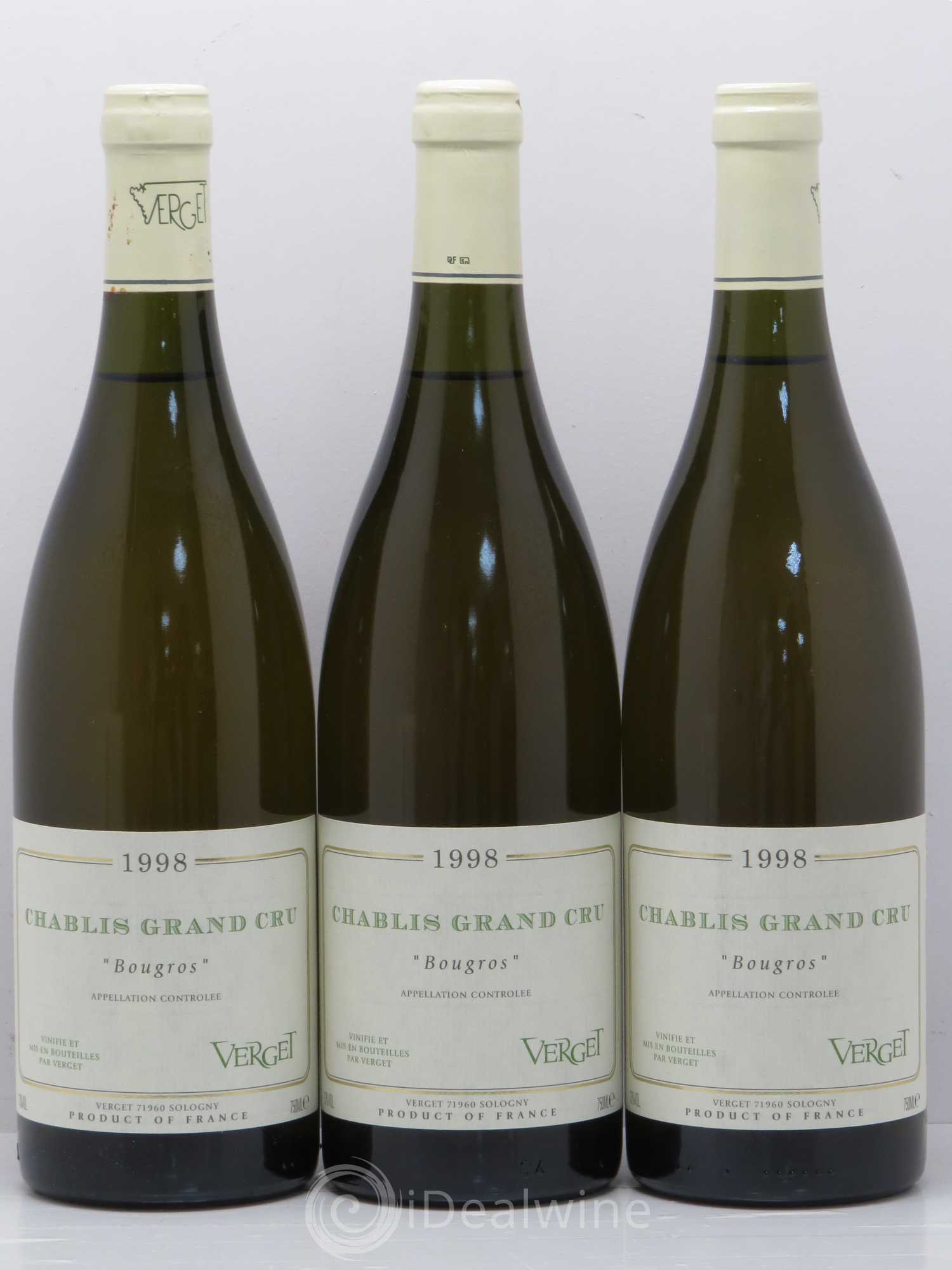 Chablis Grand Cru Bougros Verget 1998 - Posten von 3 Flaschen - 0