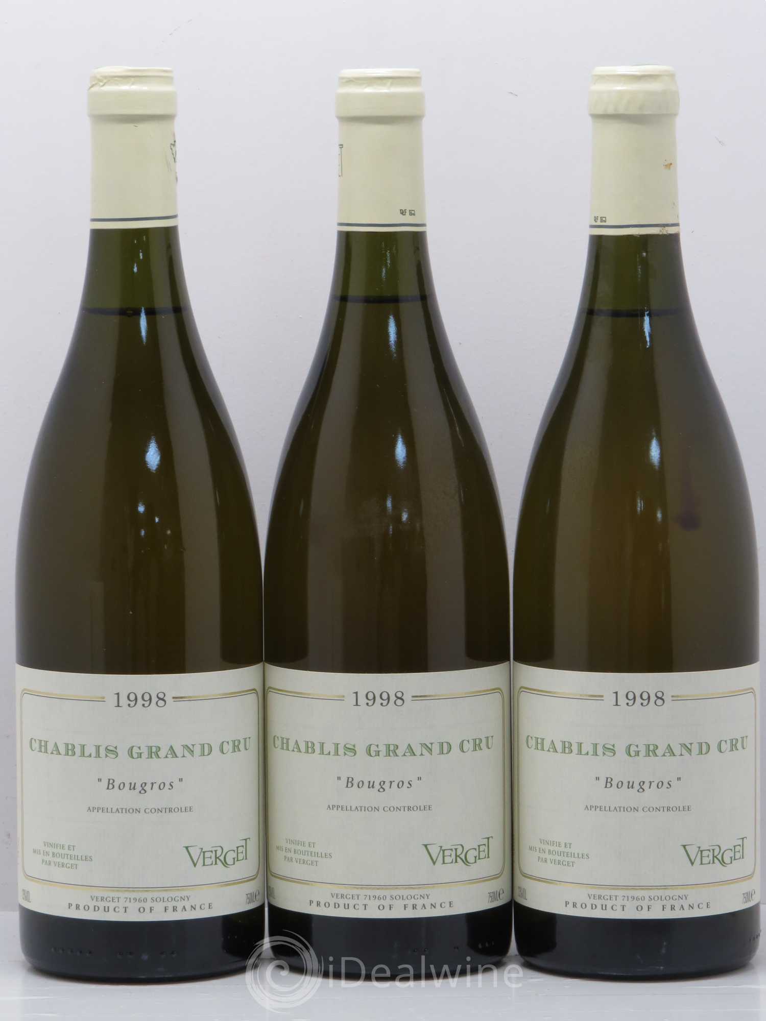 Chablis Grand Cru Bougros Verget 1998 - Posten von 3 Flaschen - 0