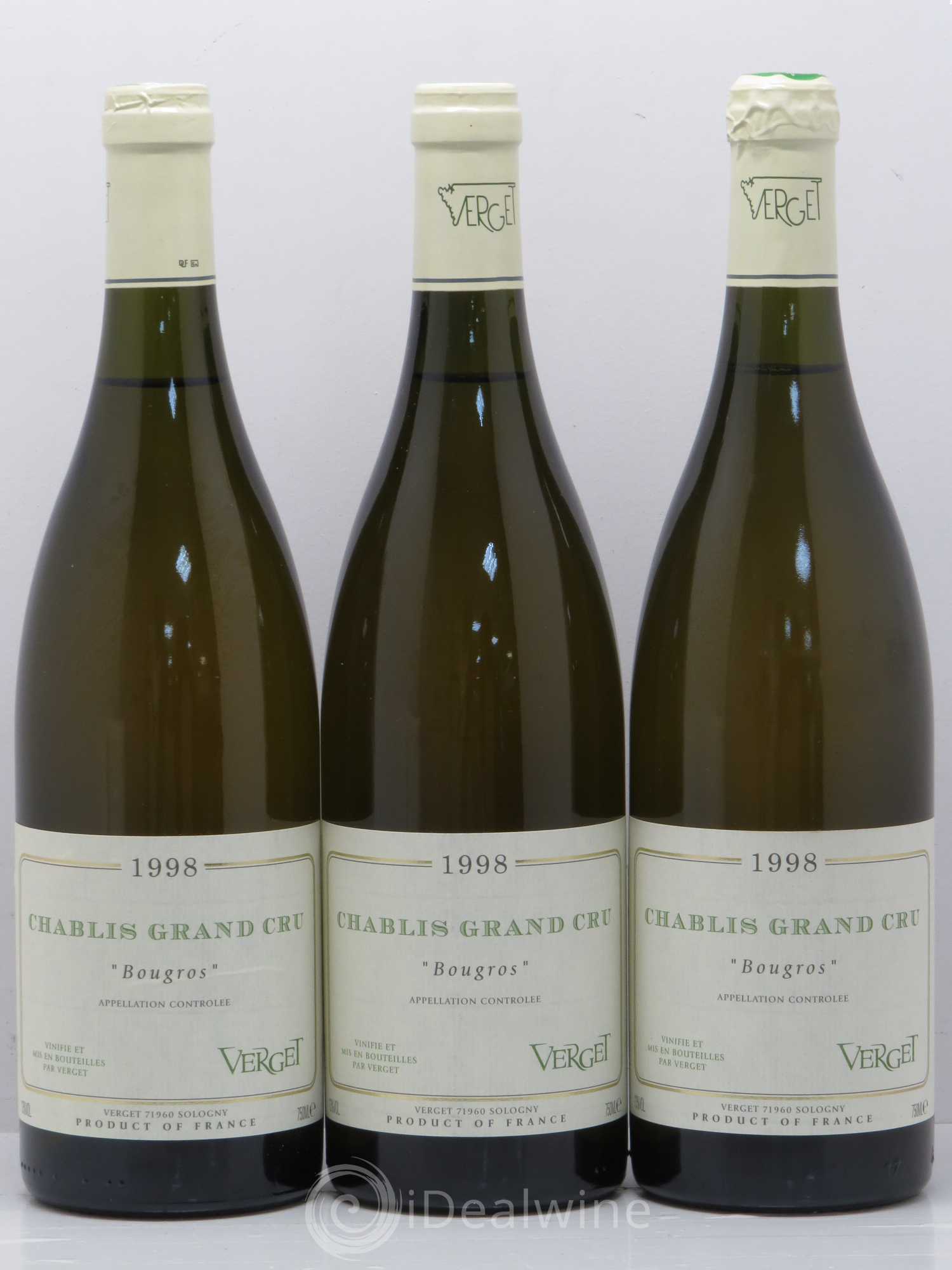 Chablis Grand Cru Bougros Verget 1998 - Posten von 3 Flaschen - 0