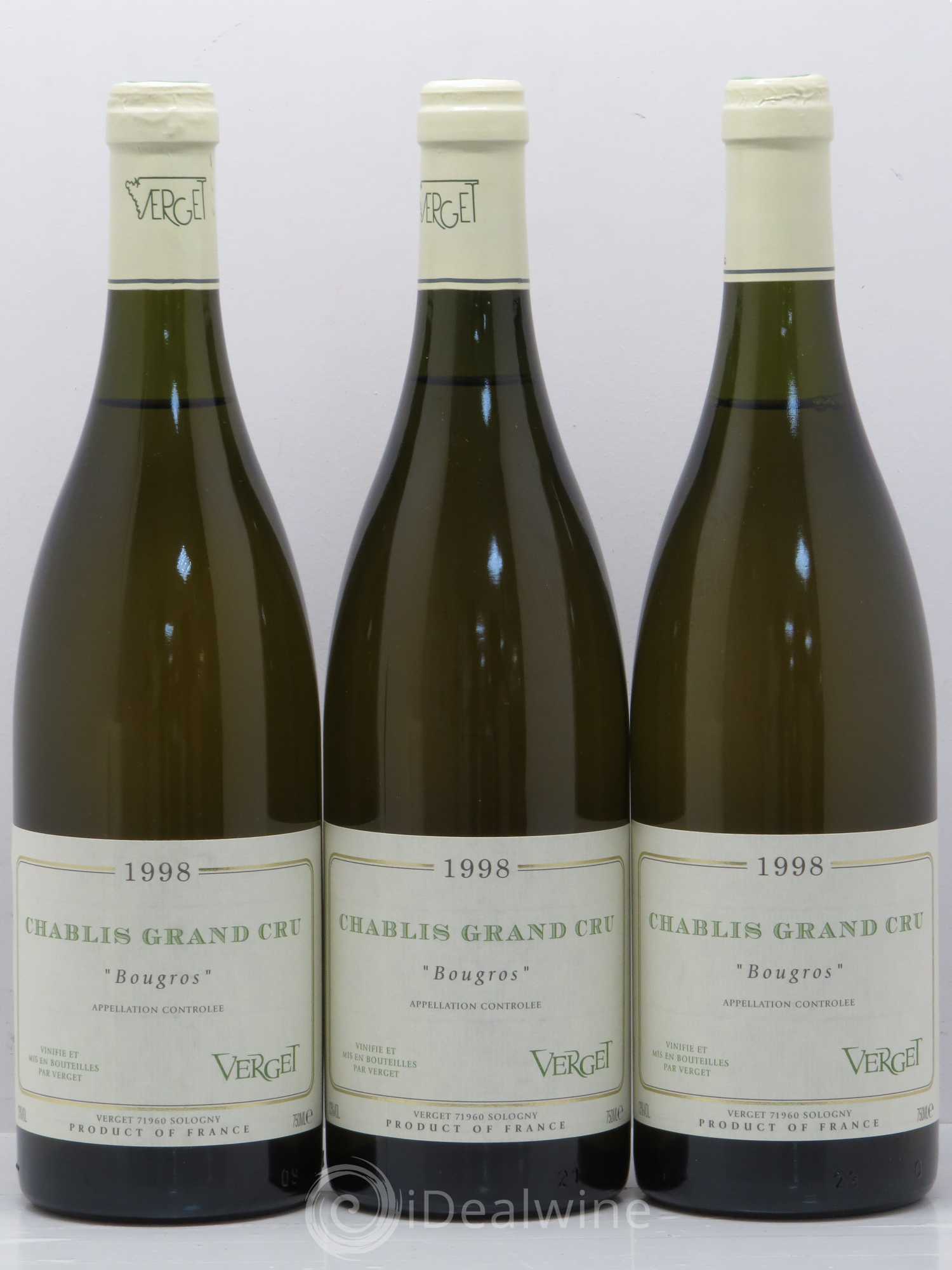 Chablis Grand Cru Bougros Verget 1998 - Posten von 3 Flaschen - 0