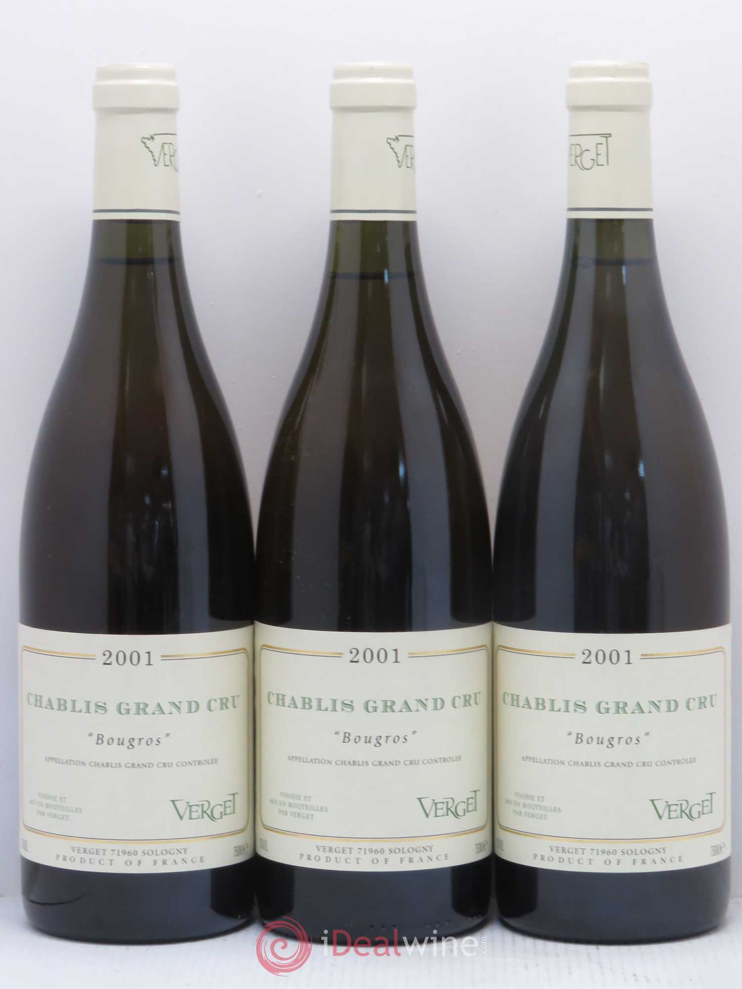 Chablis Grand Cru Bougros Domaine Verget 2001 - Posten von 3 Flaschen - 0