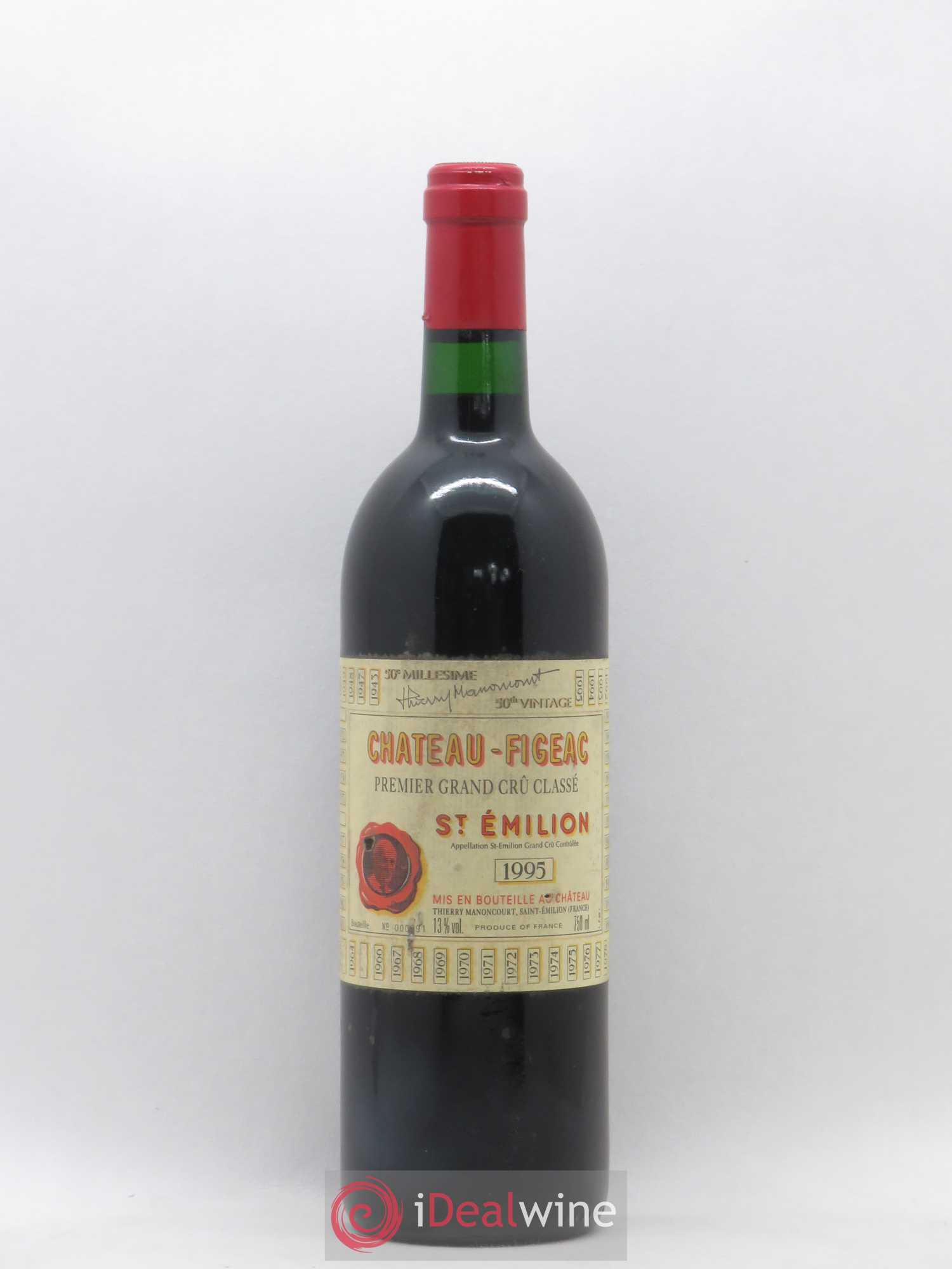 Château Figeac 1er Grand Cru Classé A 1995 - Lot de 1 bouteille - 0