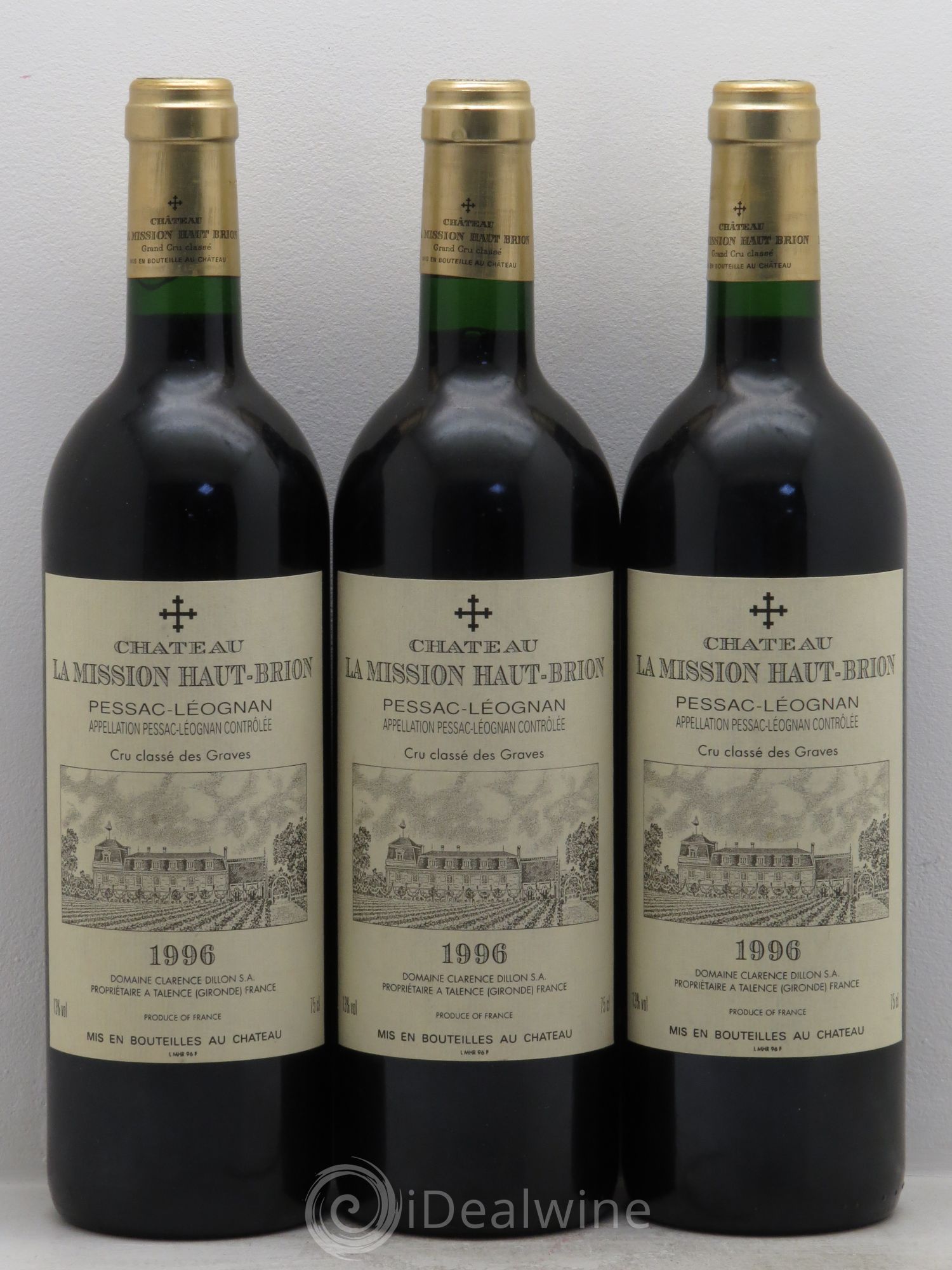 Château la Mission Haut-Brion Cru Classé de Graves 1996 - Lot de 3 bouteilles - 0