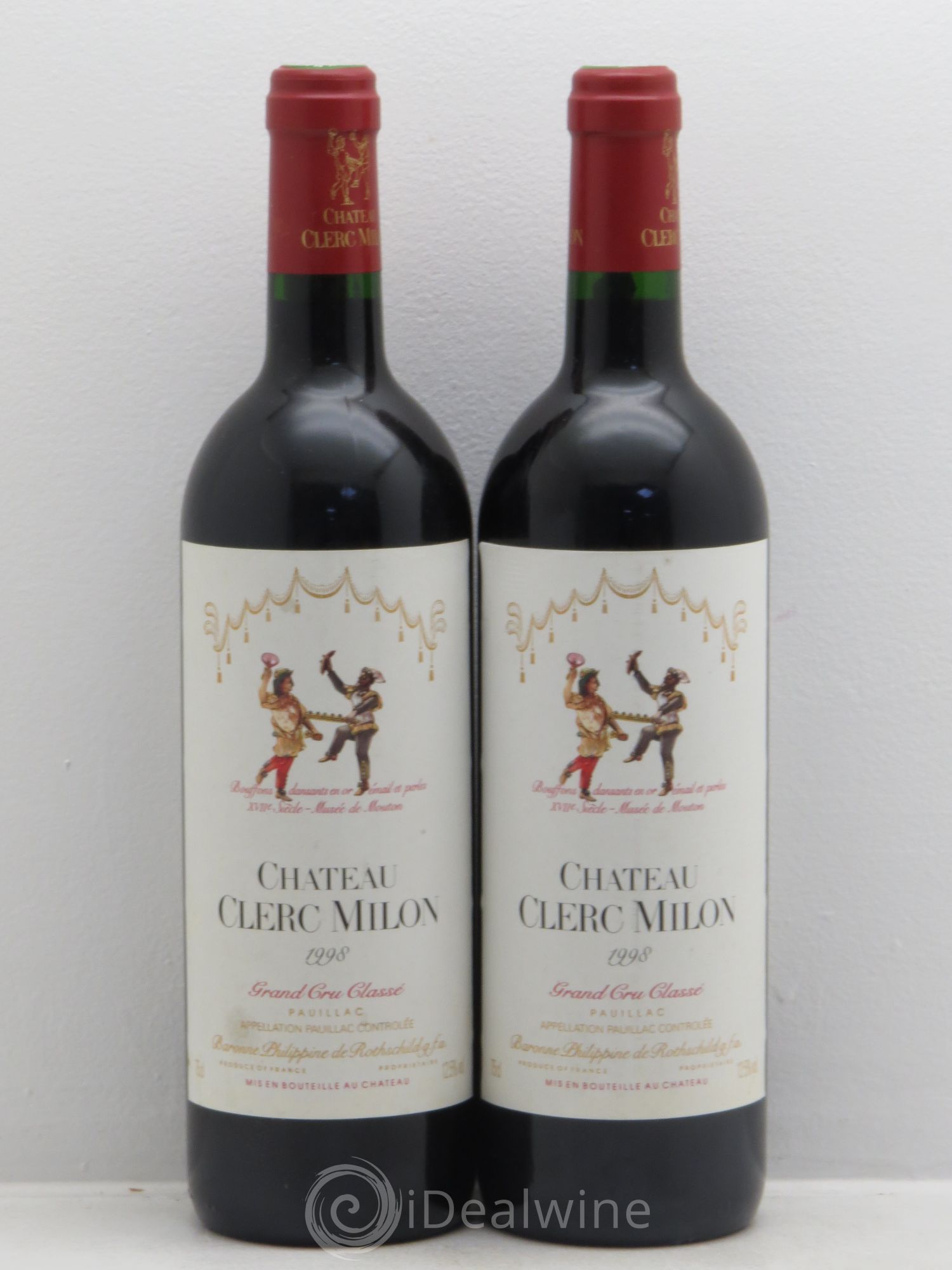 Château Clerc Milon 5ème Grand Cru Classé 1998 - Lot de 2 bouteilles - 0