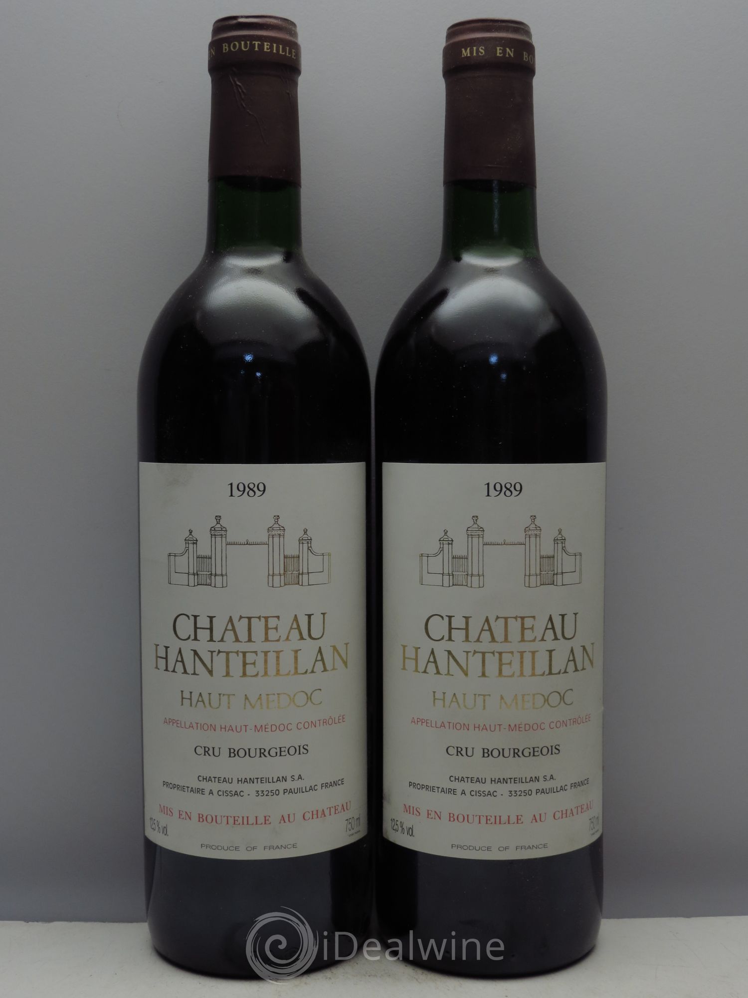 Château Hanteillan Cru Bourgeois 1989 - Lot de 2 bouteilles - 0