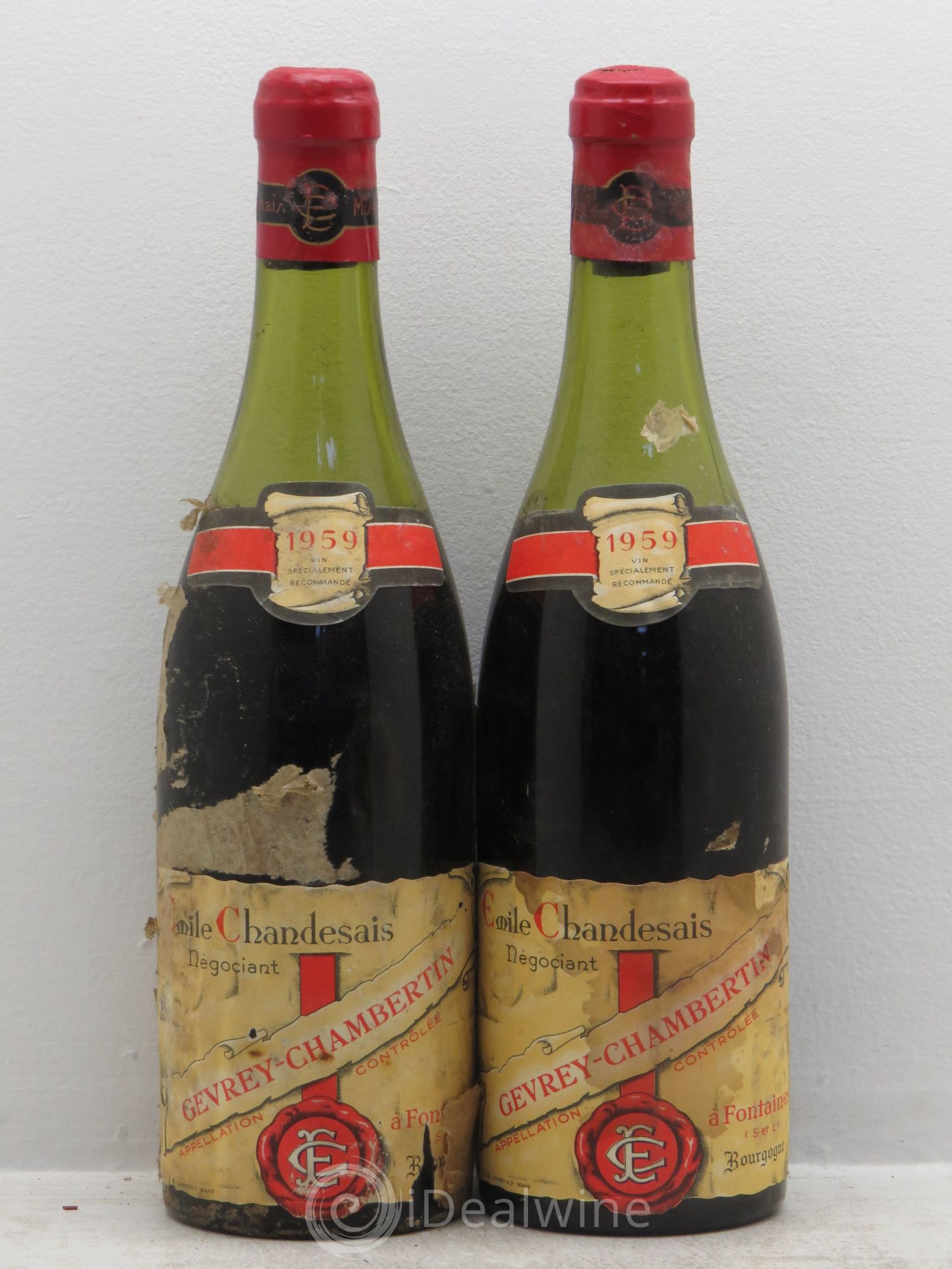 Gevrey-Chambertin chandesais négociant 1959 - Posten von 2 Flaschen - 0