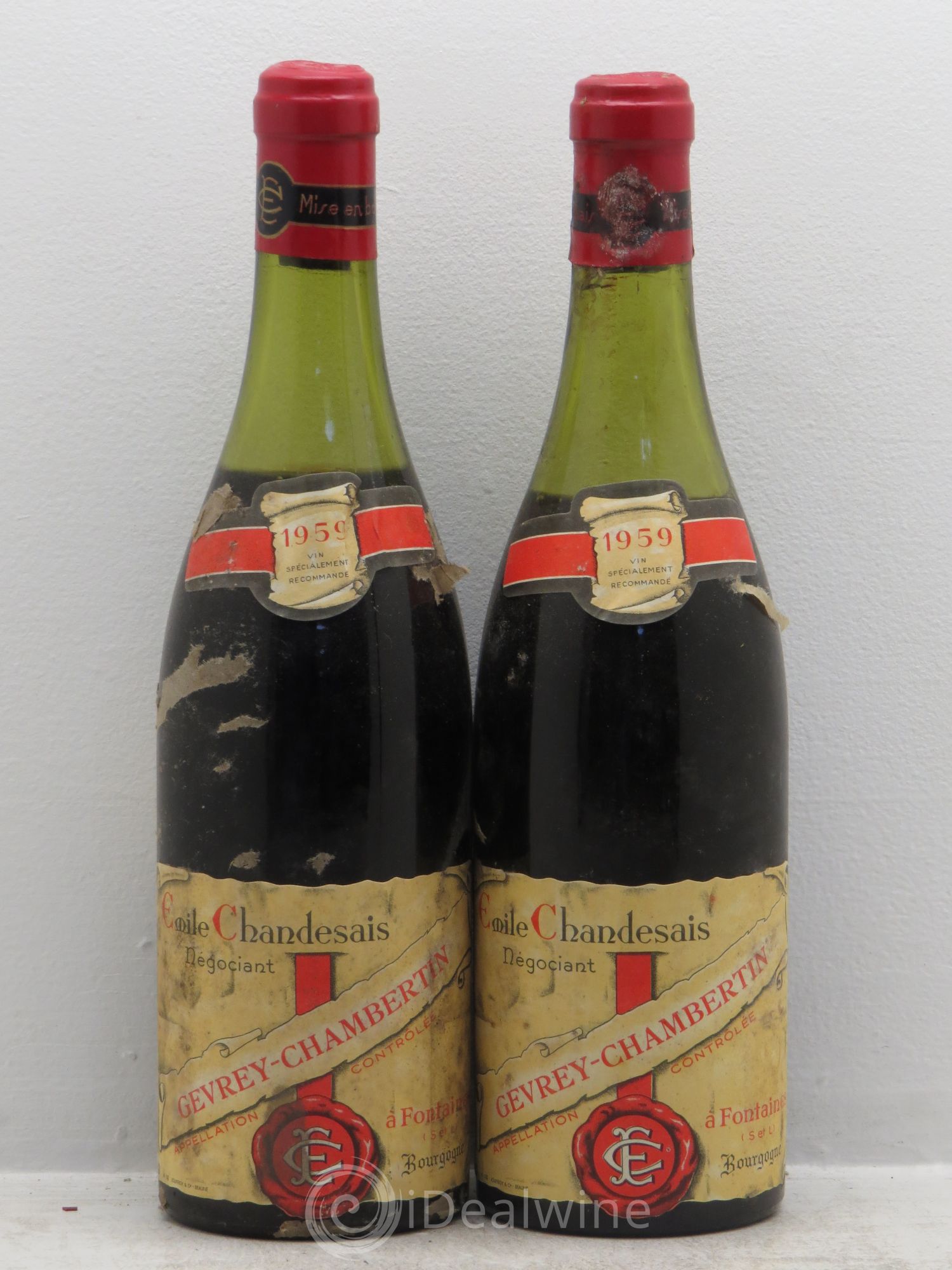 Gevrey-Chambertin chandesais négociant 1959 - Posten von 2 Flaschen - 0