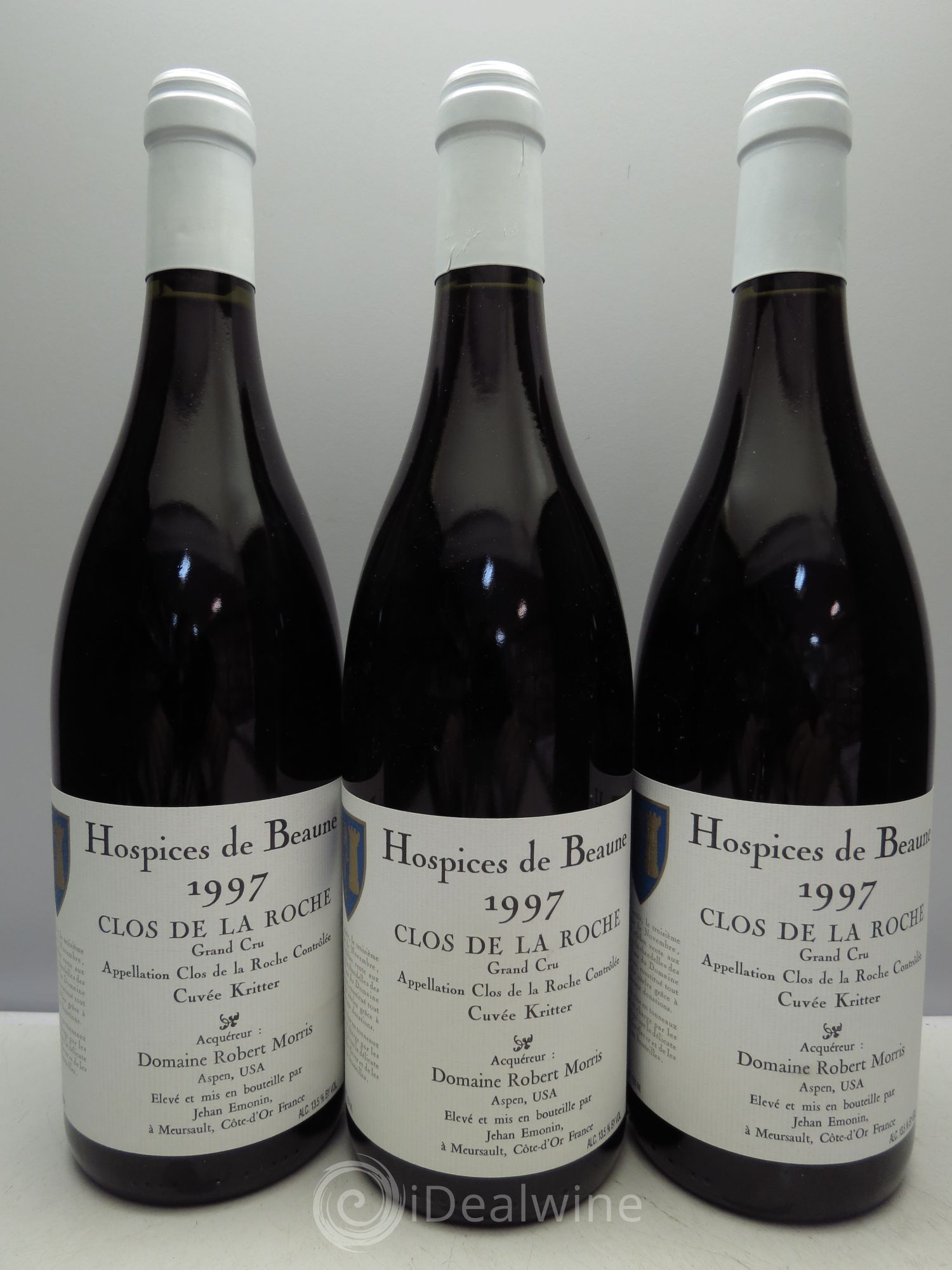 Clos de la Roche Grand Cru Cuvée Georges Kritter - Robert P.Morris Hospices de Beaune 1997 - Posten von 3 Flaschen - 0