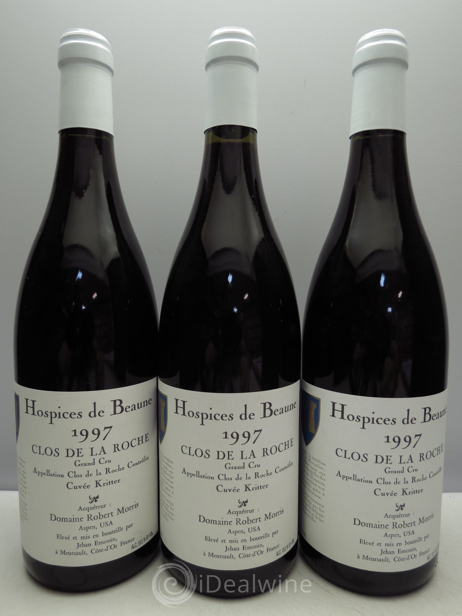 Clos de la Roche Grand Cru Cuvée Georges Kritter - Robert P.Morris Hospices de Beaune 1997 - Posten von 3 Flaschen - 0