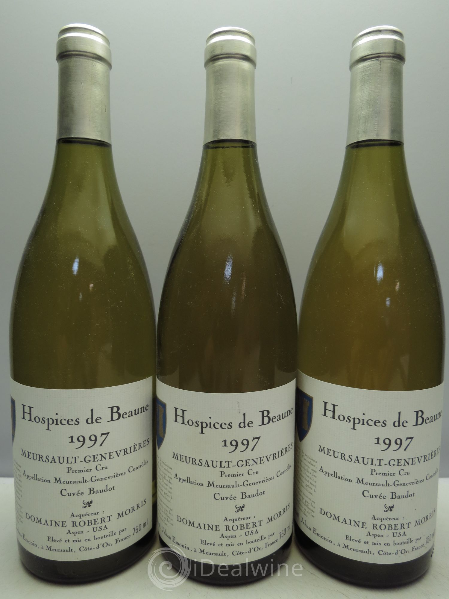 Meursault 1er Cru Cuvée Baudot - Robert P.Morris Hospices de Beaune 1997 - Posten von 3 Flaschen - 0