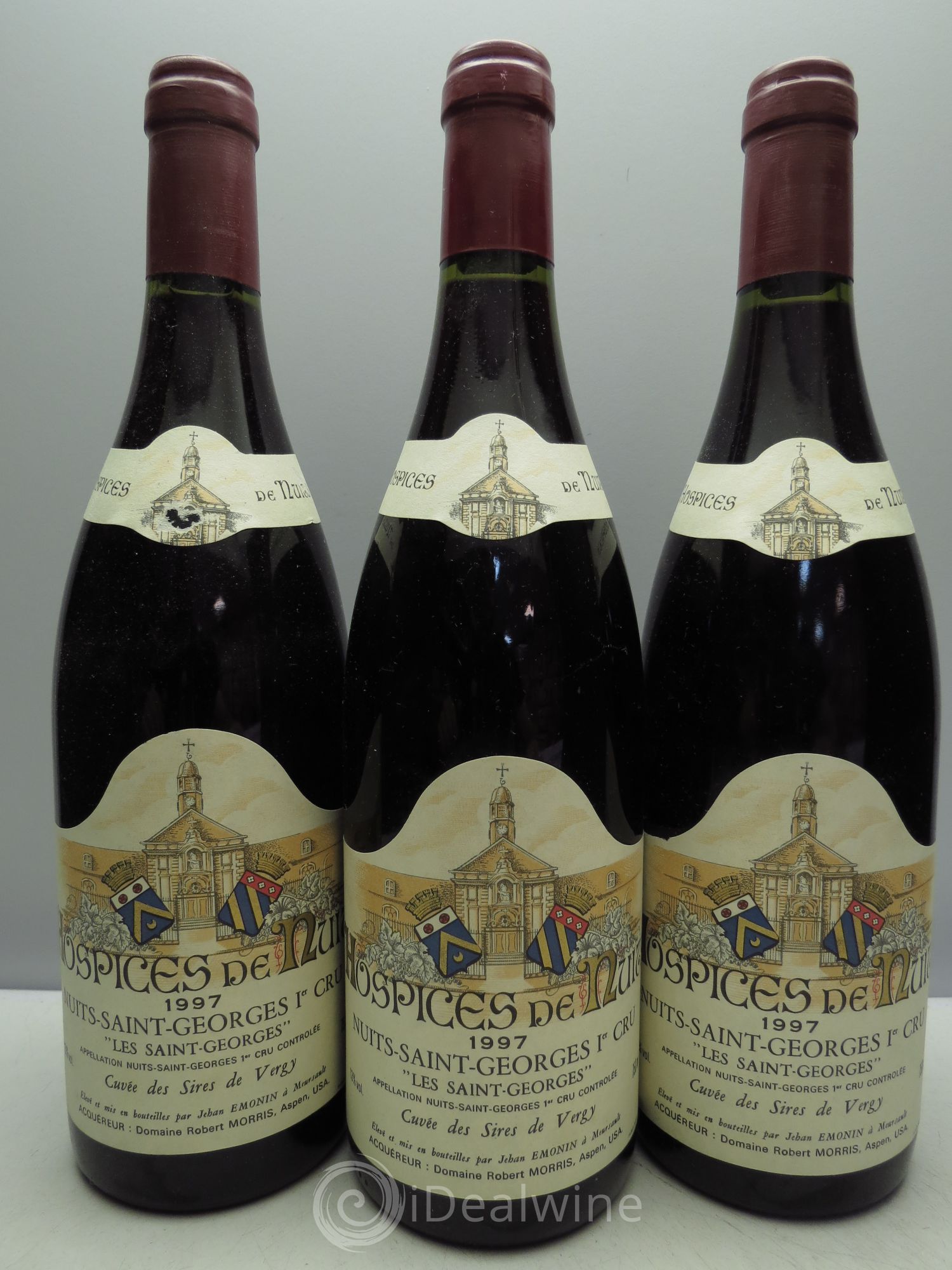 Nuits-Saint-Georges 1er Cru Cuvée des Sires de Vergy - Robert P.Morris Hospices de Beaune 1997 - Posten von 3 Flaschen - 0