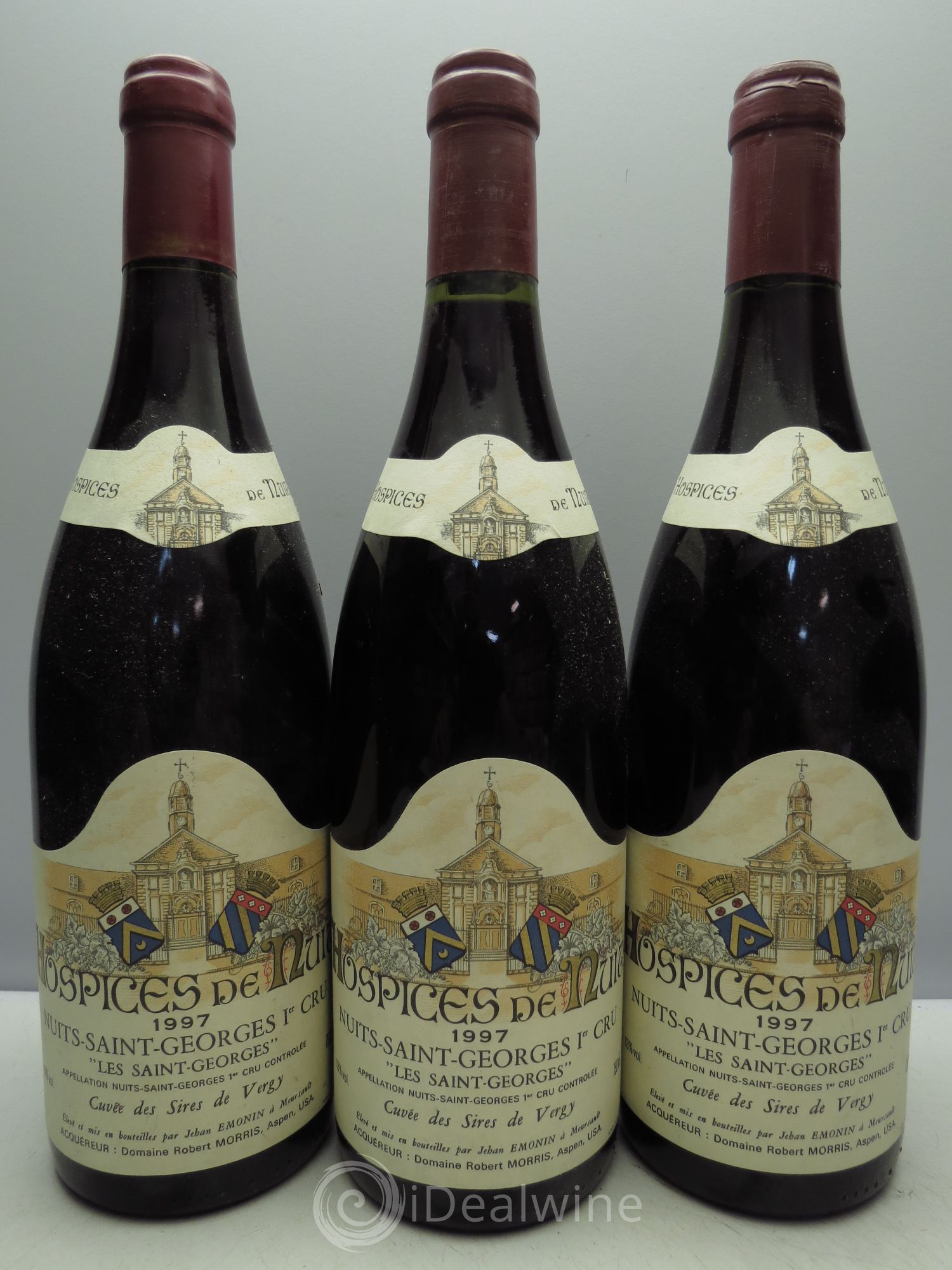 Nuits-Saint-Georges 1er Cru Cuvée des Sires de Vergy - Robert P.Morris Hospices de Beaune 1997 - Posten von 3 Flaschen - 0