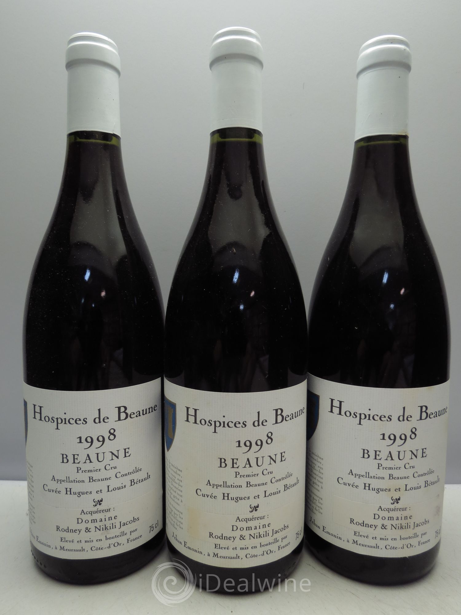 Beaune 1er Cru Cuvée Hugues et Louis Betault - Hospices de Beaune R&N Jacobs 1998 - Posten von 3 Flaschen - 0