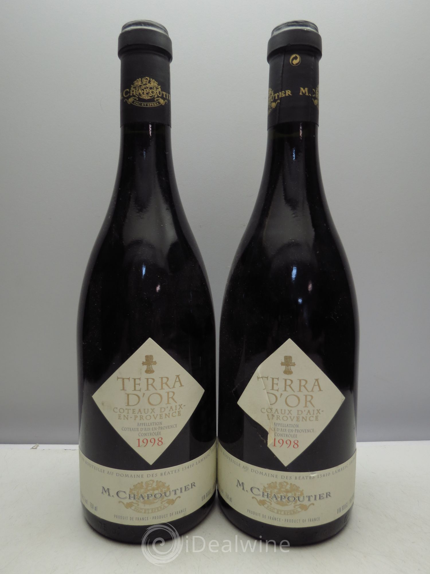 Coteaux d'Aix-en-Provence Terra d'Or - Chapoutier 1998 - Posten von 2 Flaschen - 0