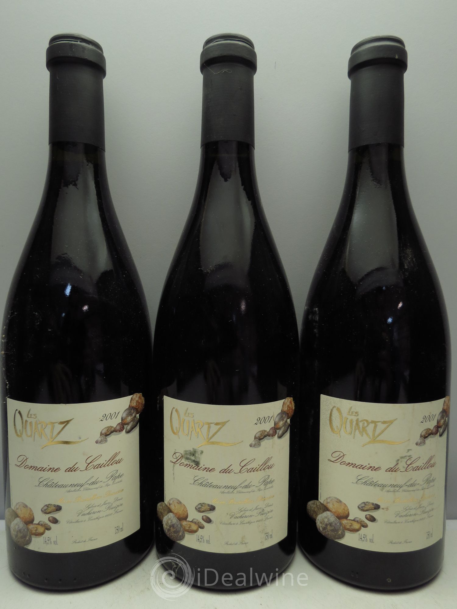 Châteauneuf-du-Pape Quartz - Vacheron Puizin 2001 - Posten von 3 Flaschen - 0