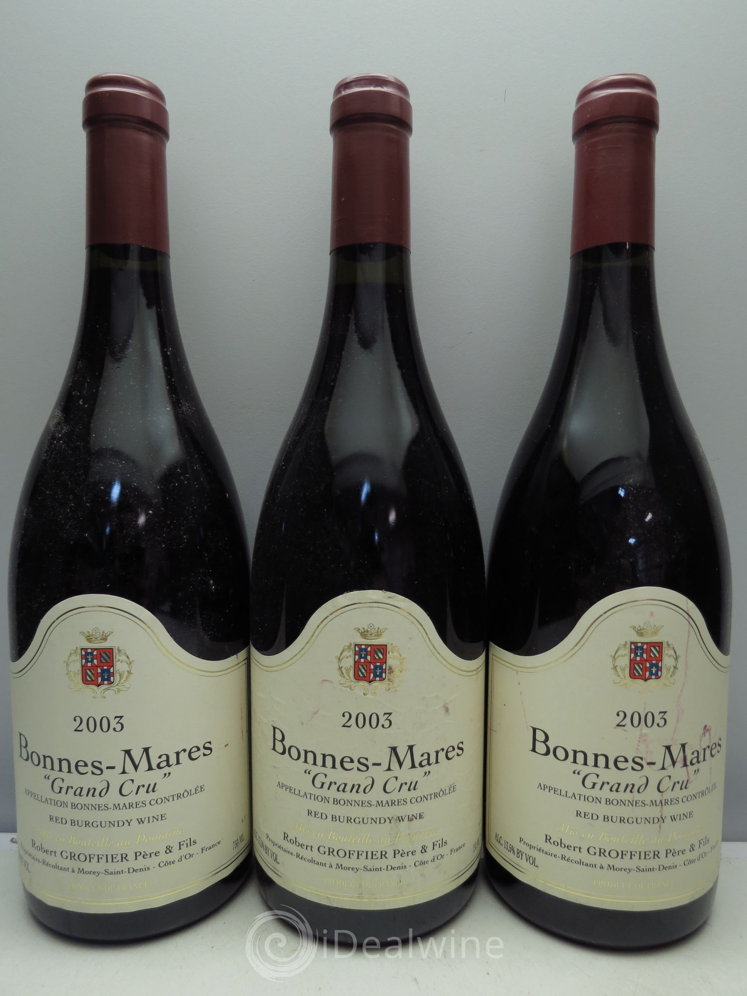 Bonnes-Mares Grand Cru Robert Groffier Père & Fils (Domaine) 2003 - Lot de 3 bouteilles - 0