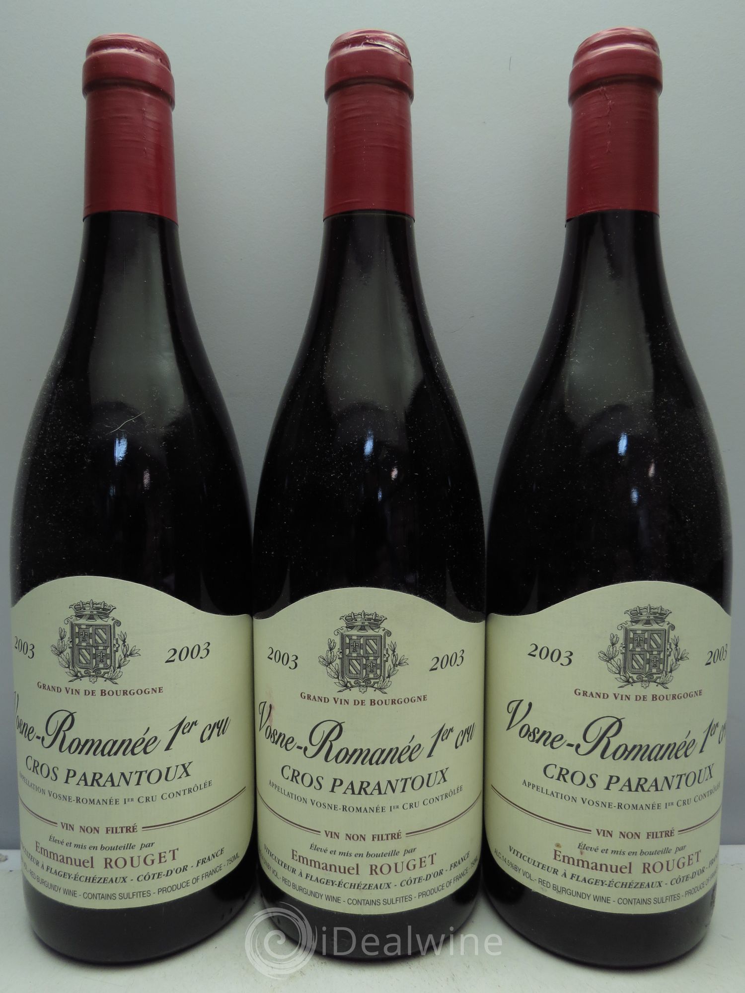 Vosne-Romanée 1er Cru Cros Parantoux Emmanuel Rouget 2003 - Lot de 3 bouteilles - 0