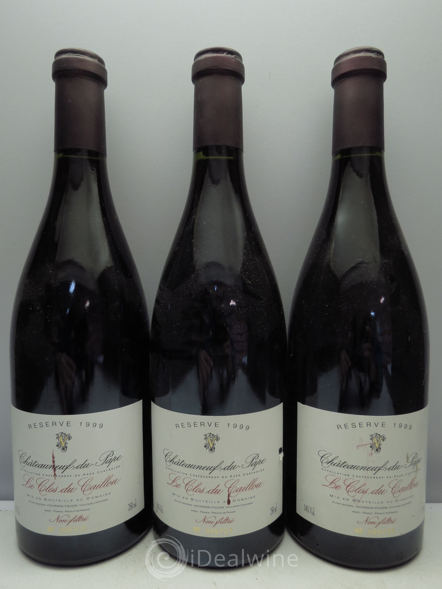 Châteauneuf-du-Pape Domaine Le Clos Du Caillou 1999 - Lot de 3 bouteilles - 0