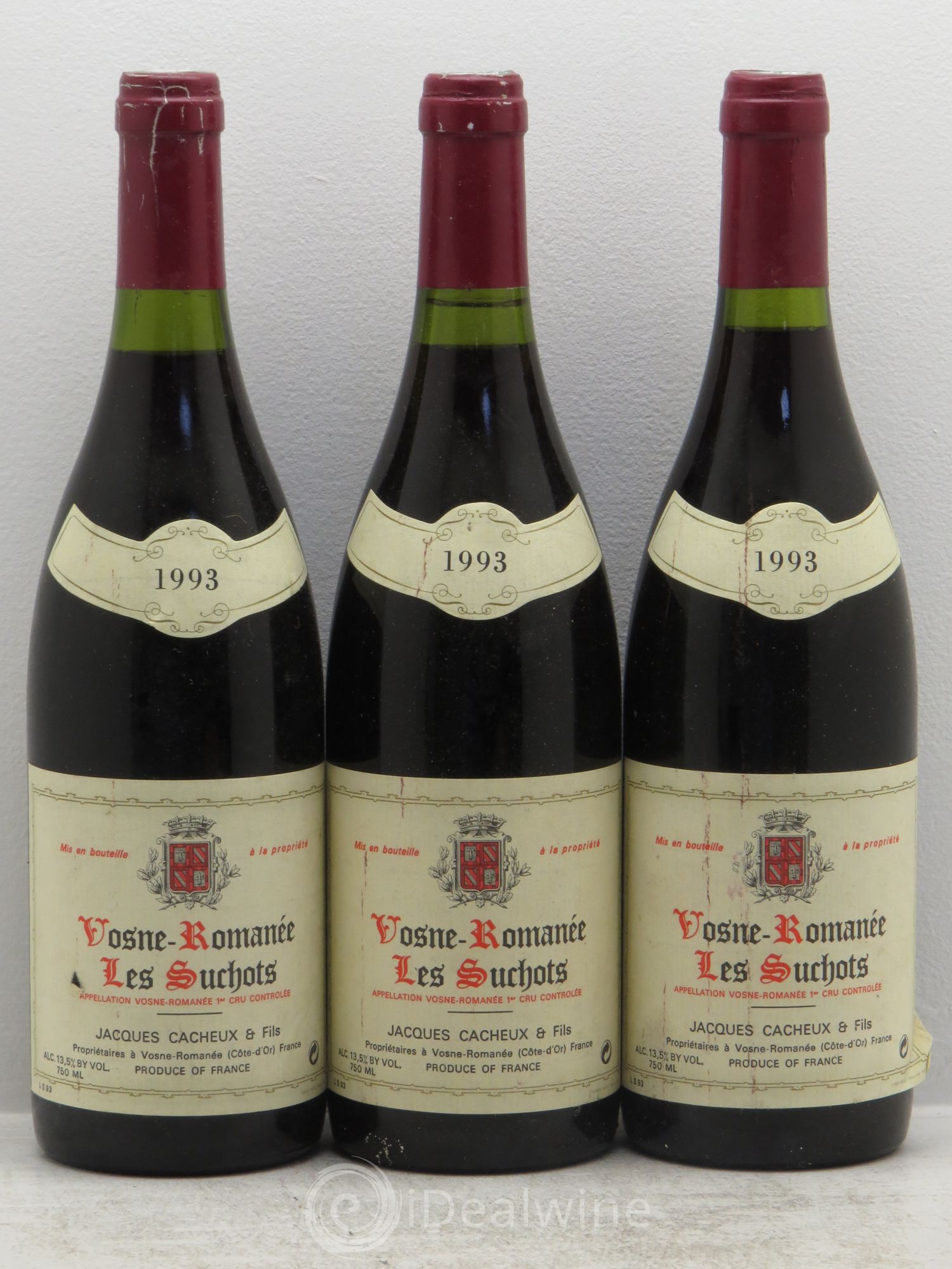 Vosne-Romanée 1er Cru Cacheux 1993 - Lot de 3 bouteilles - 0
