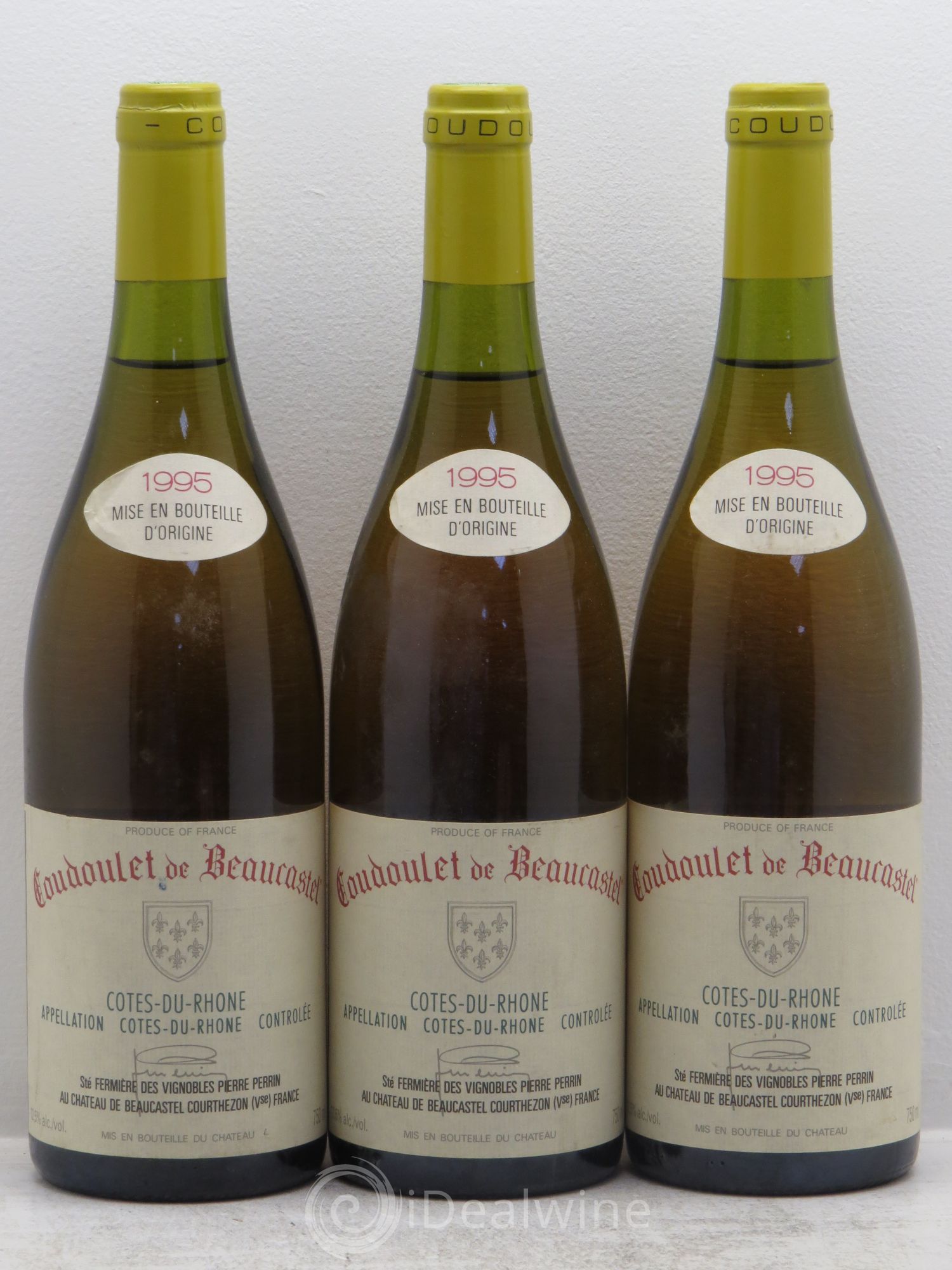 Côtes-du-Rhône Coudoulet de Beaucastel Famille Perrin 1995 - Lot de 3 bouteilles - 0