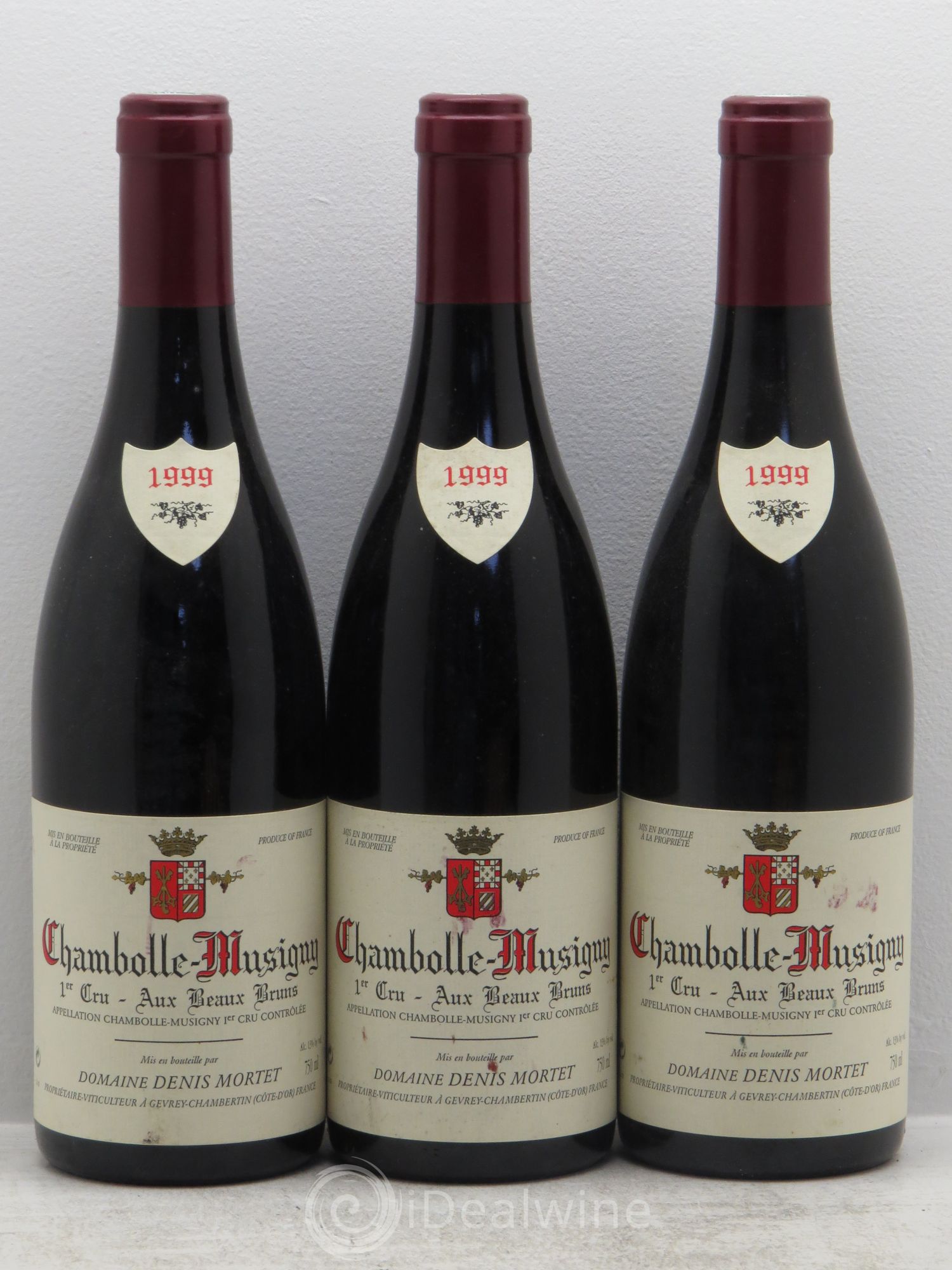 Chambolle-Musigny 1er Cru Aux Beaux Bruns Denis Mortet (Domaine) 1999 - Lot de 3 bouteilles - 0