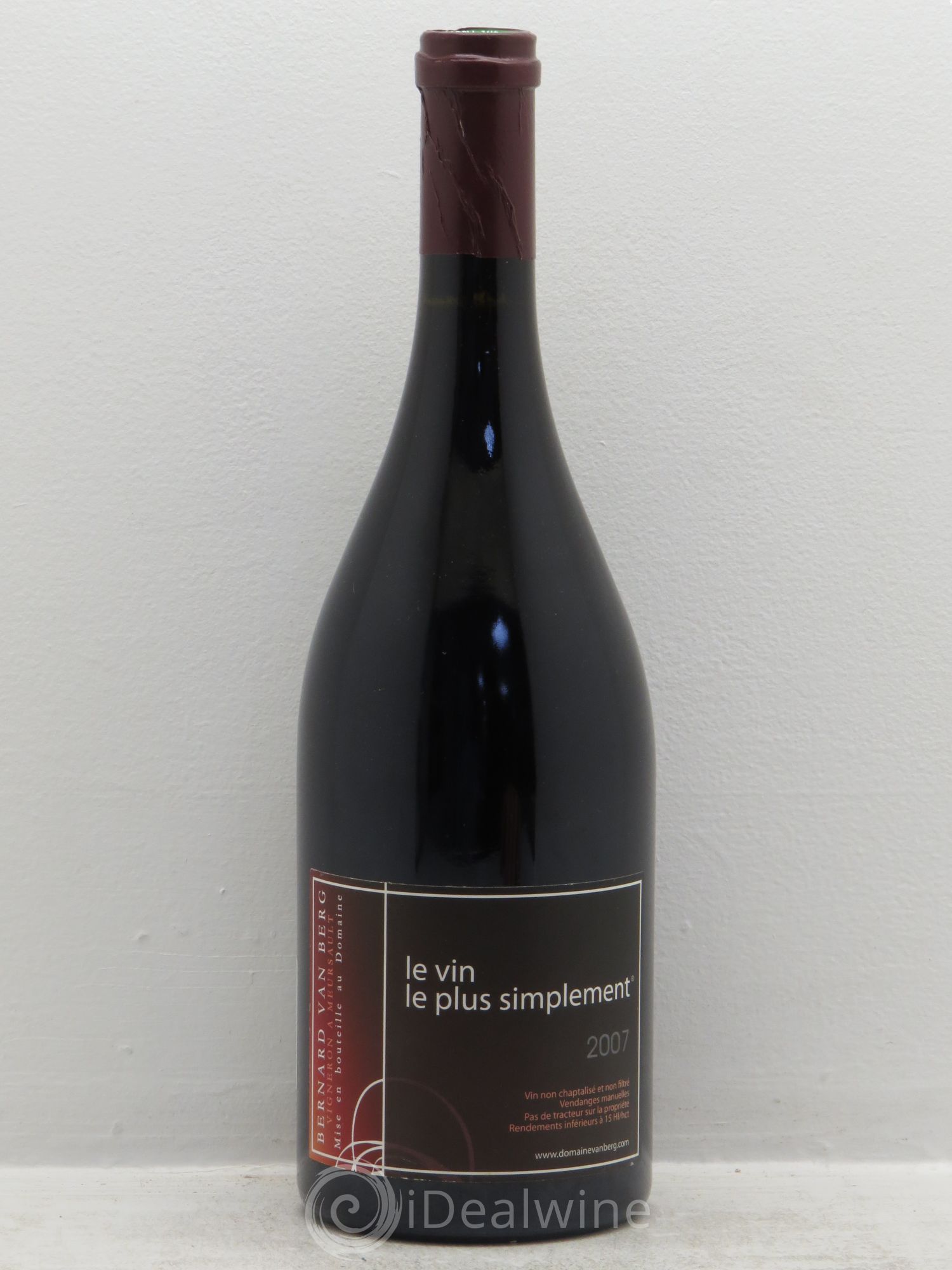 Bourgogne Le Solaire Le Vin Le Plus Simplement Domaine Van Berg 2007 - Posten von 1 Flasche - 0