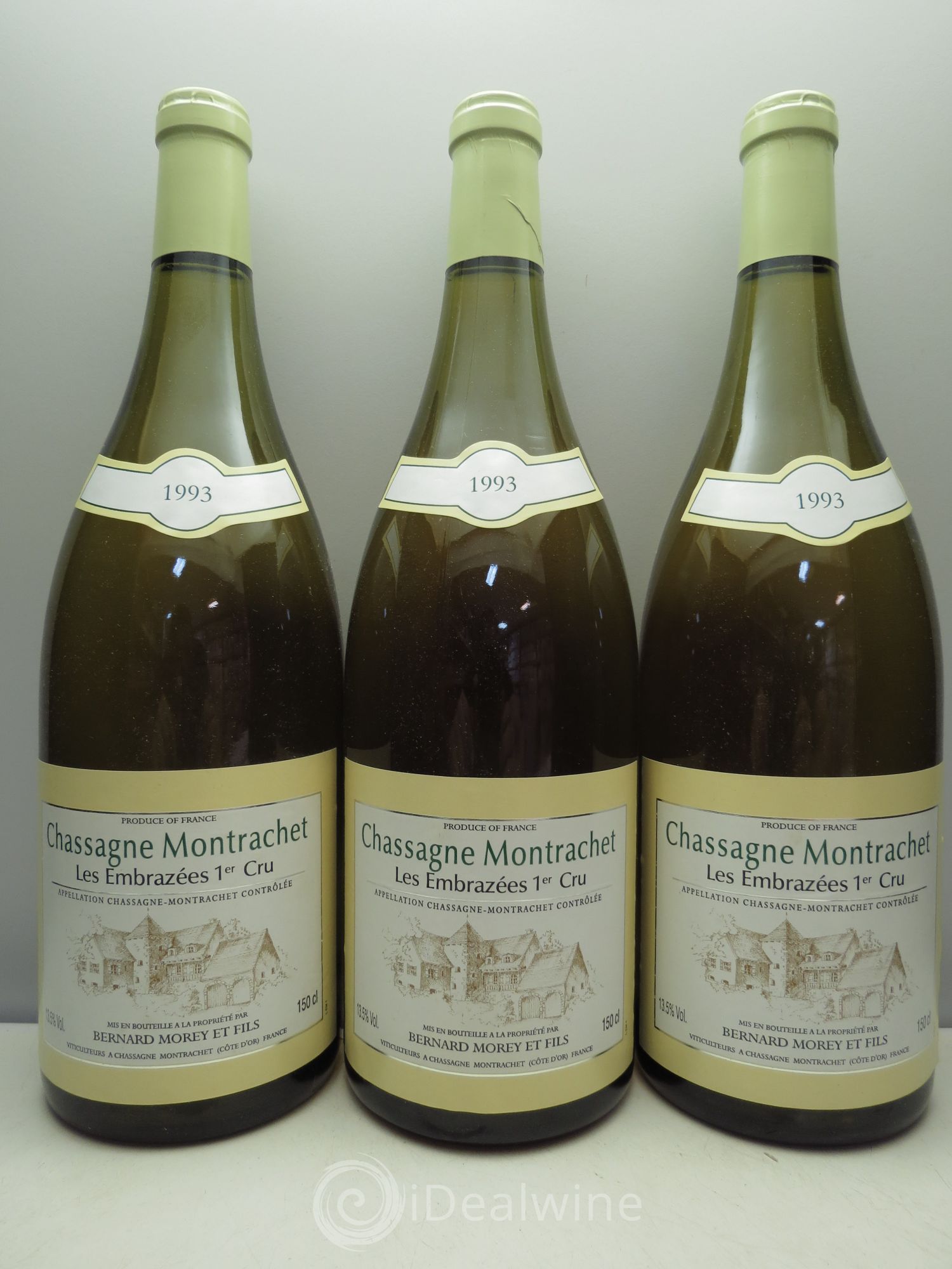Chassagne-Montrachet 1er Cru Les Embrazées Bernard Morey et Fils (Domaine) 1993 - Lot de 3 magnums - 0