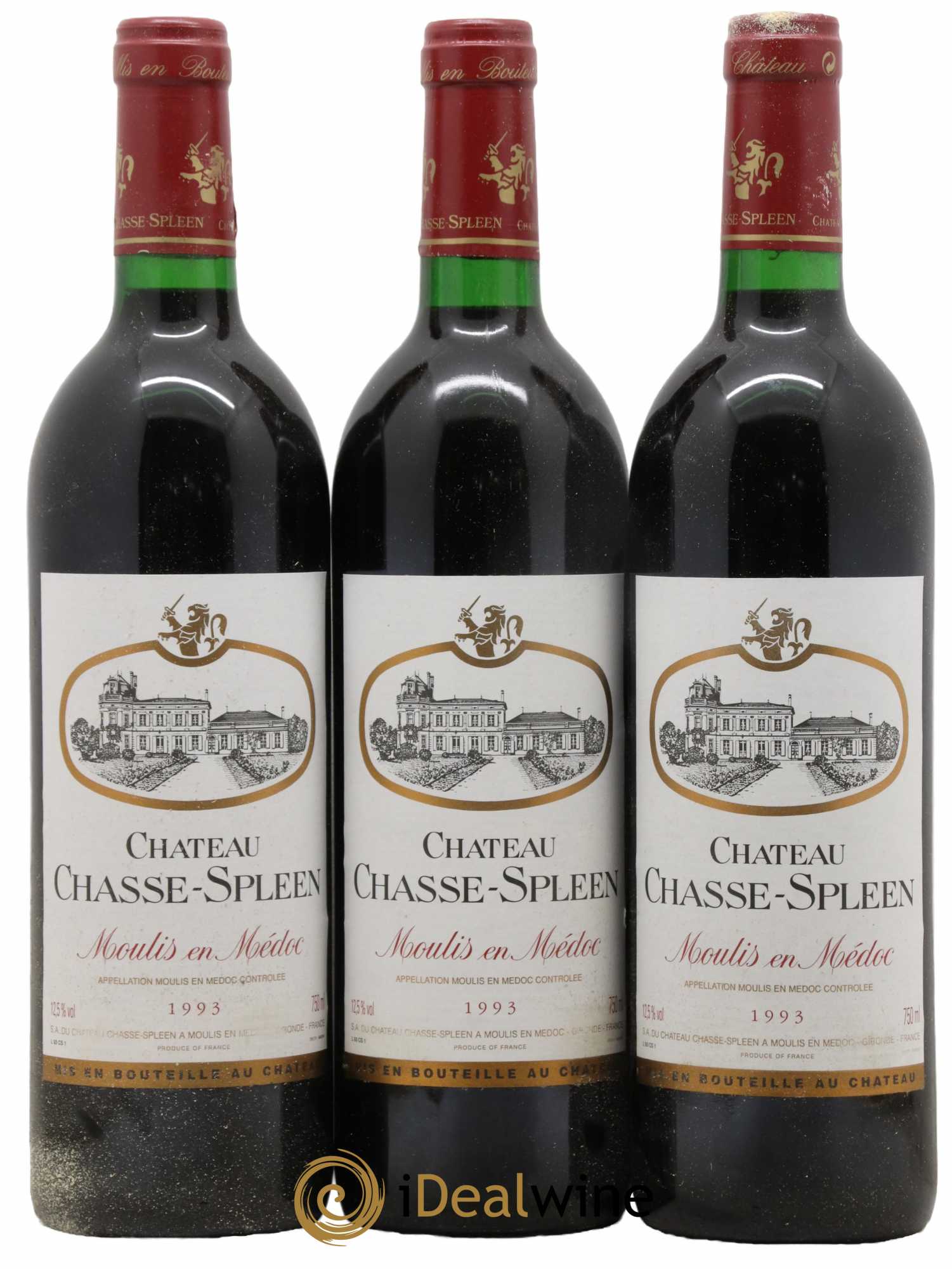 Château Chasse Spleen 1993 - Lot de 3 bouteilles - 0