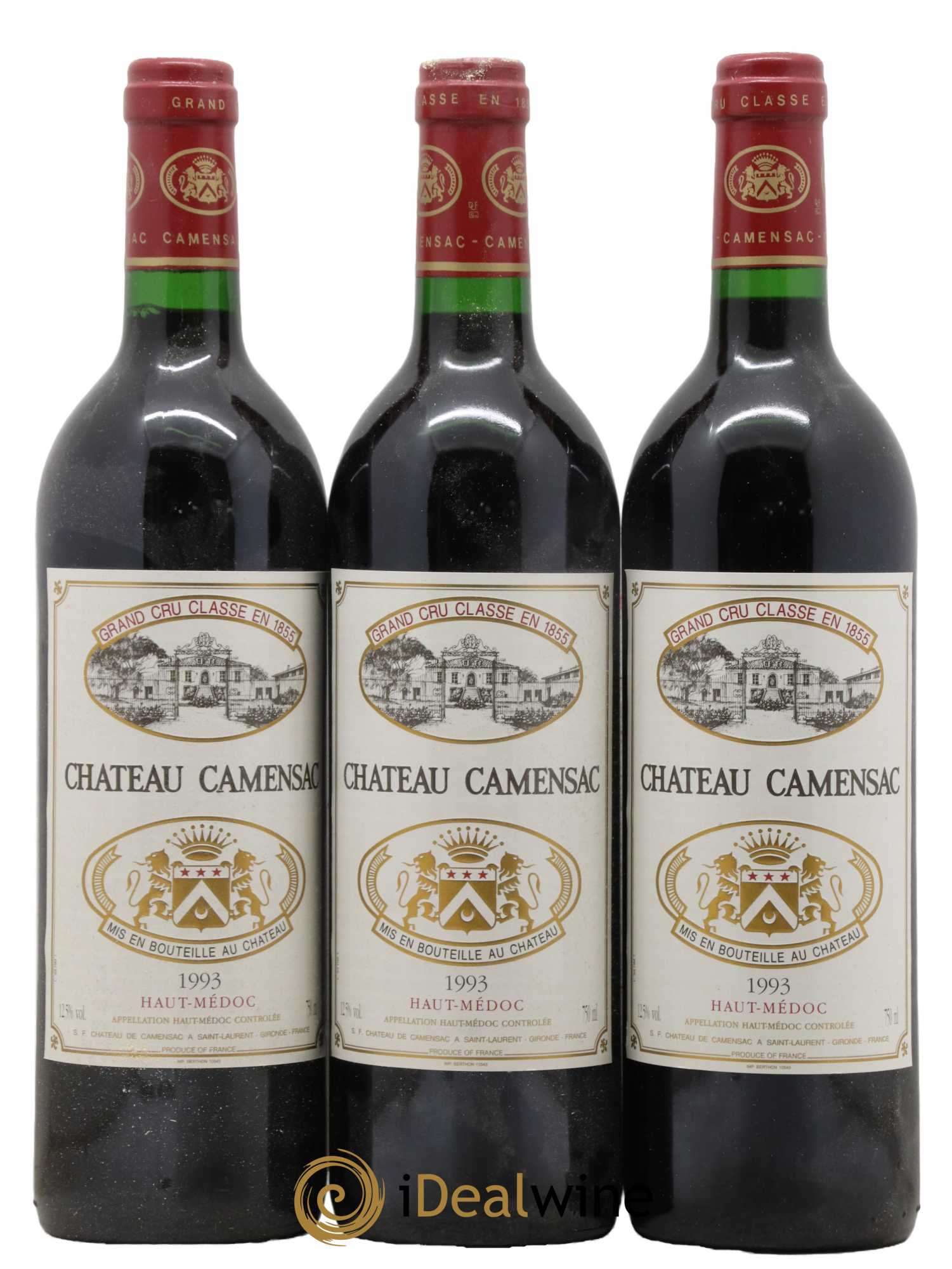 Château Camensac 5ème Grand Cru Classé 1993 - Lot de 3 bouteilles - 0