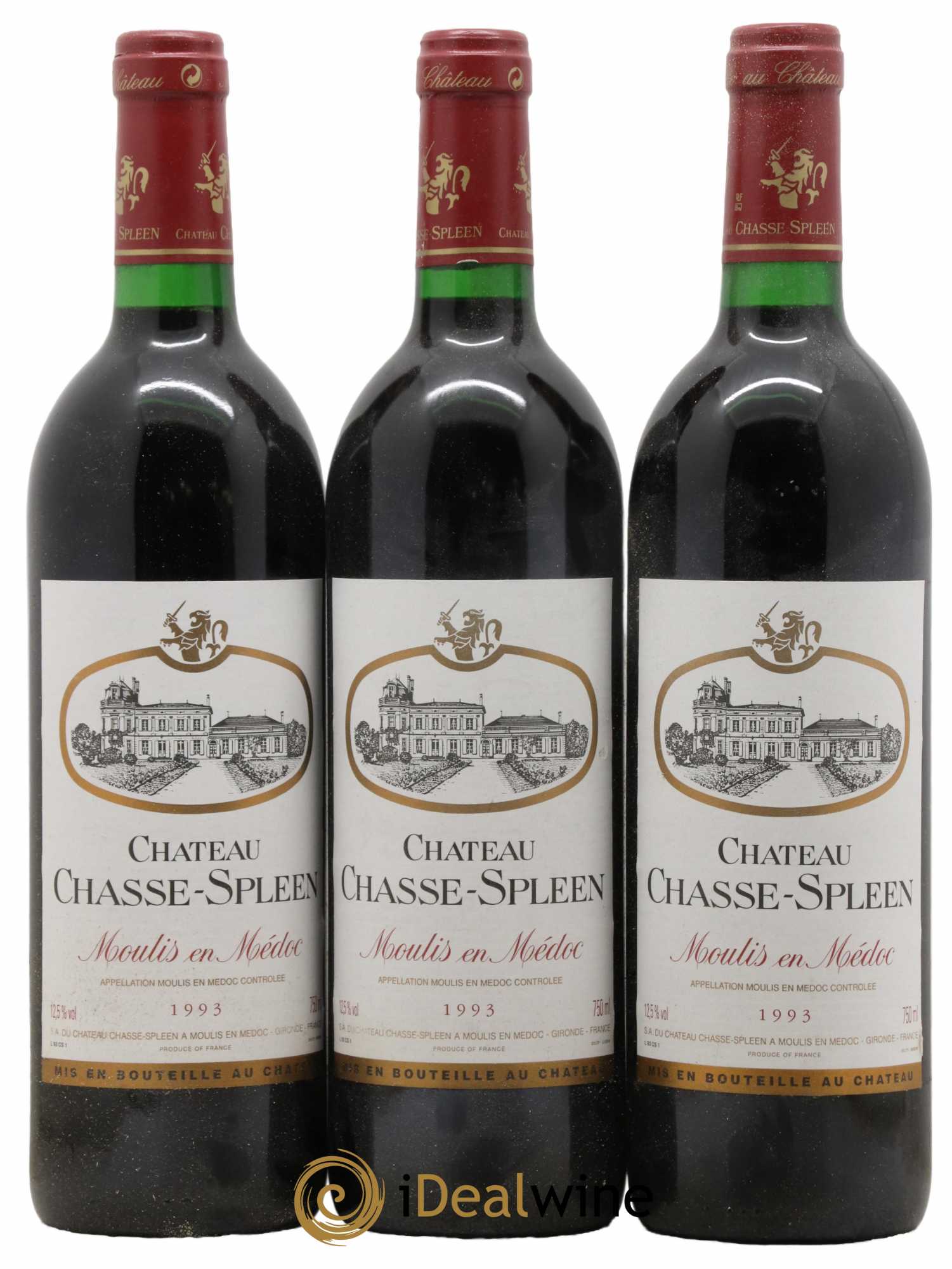 Château Chasse Spleen 1993 - Lot de 3 bouteilles - 0