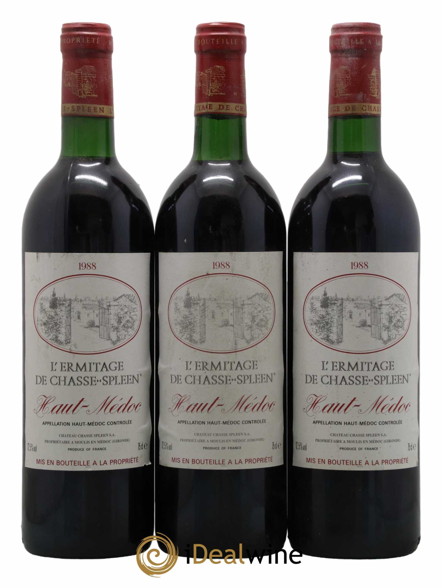 Héritage (Ermitage) de Chasse Spleen 1988 - Lot de 3 bouteilles - 0