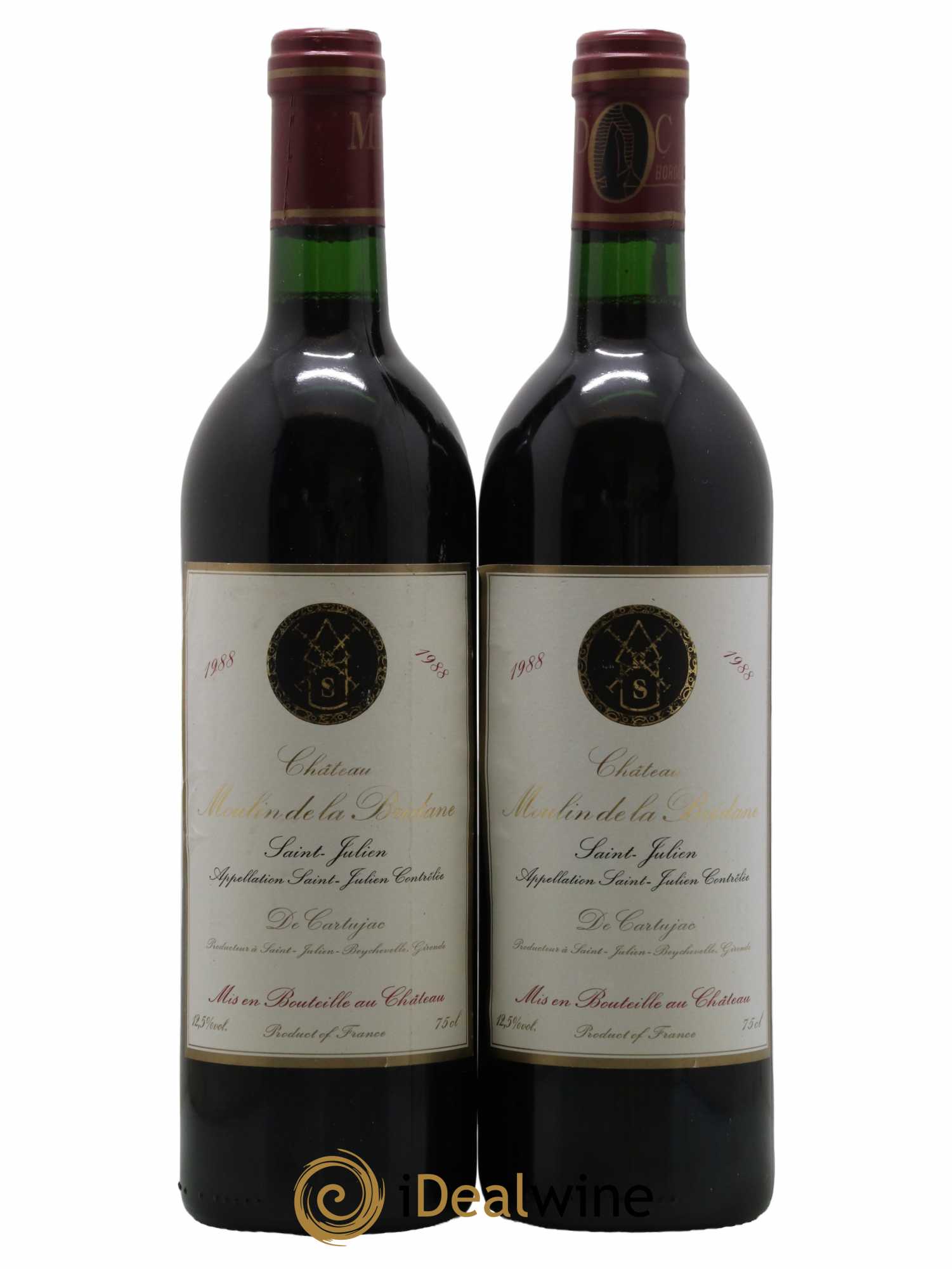 Saint-Julien Château Moulin De La Bridane 1988 - Lot de 2 bouteilles - 0