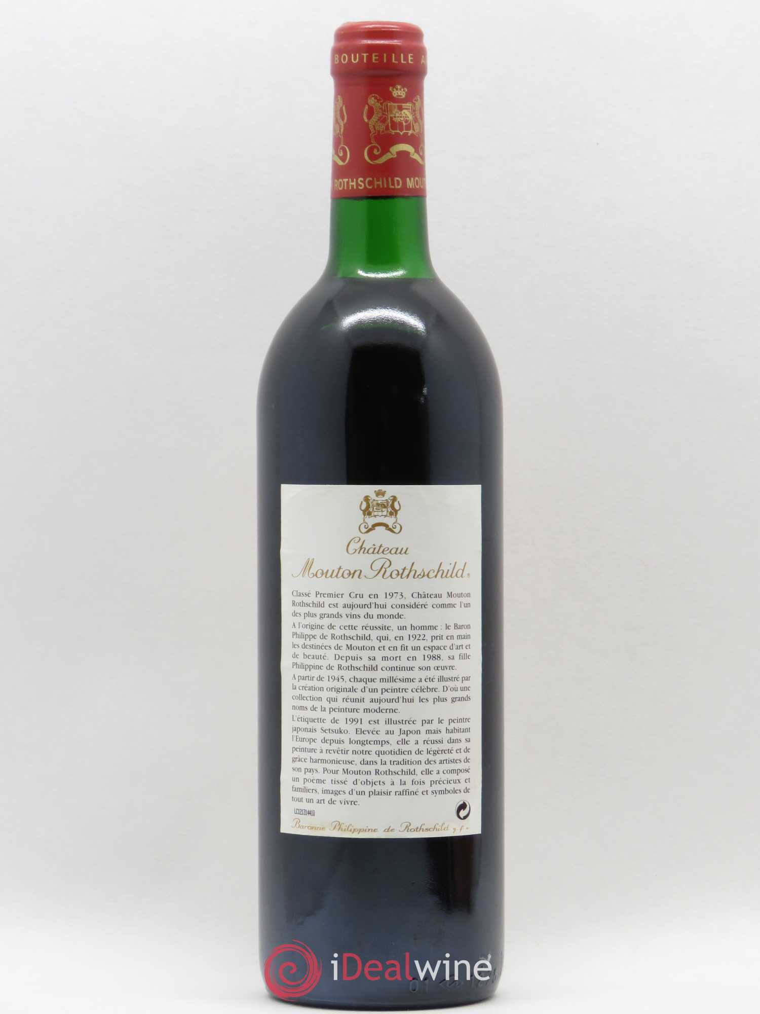Château Mouton Rothschild 1er Grand Cru Classé 1991 - Lot de 1 bouteille - 1