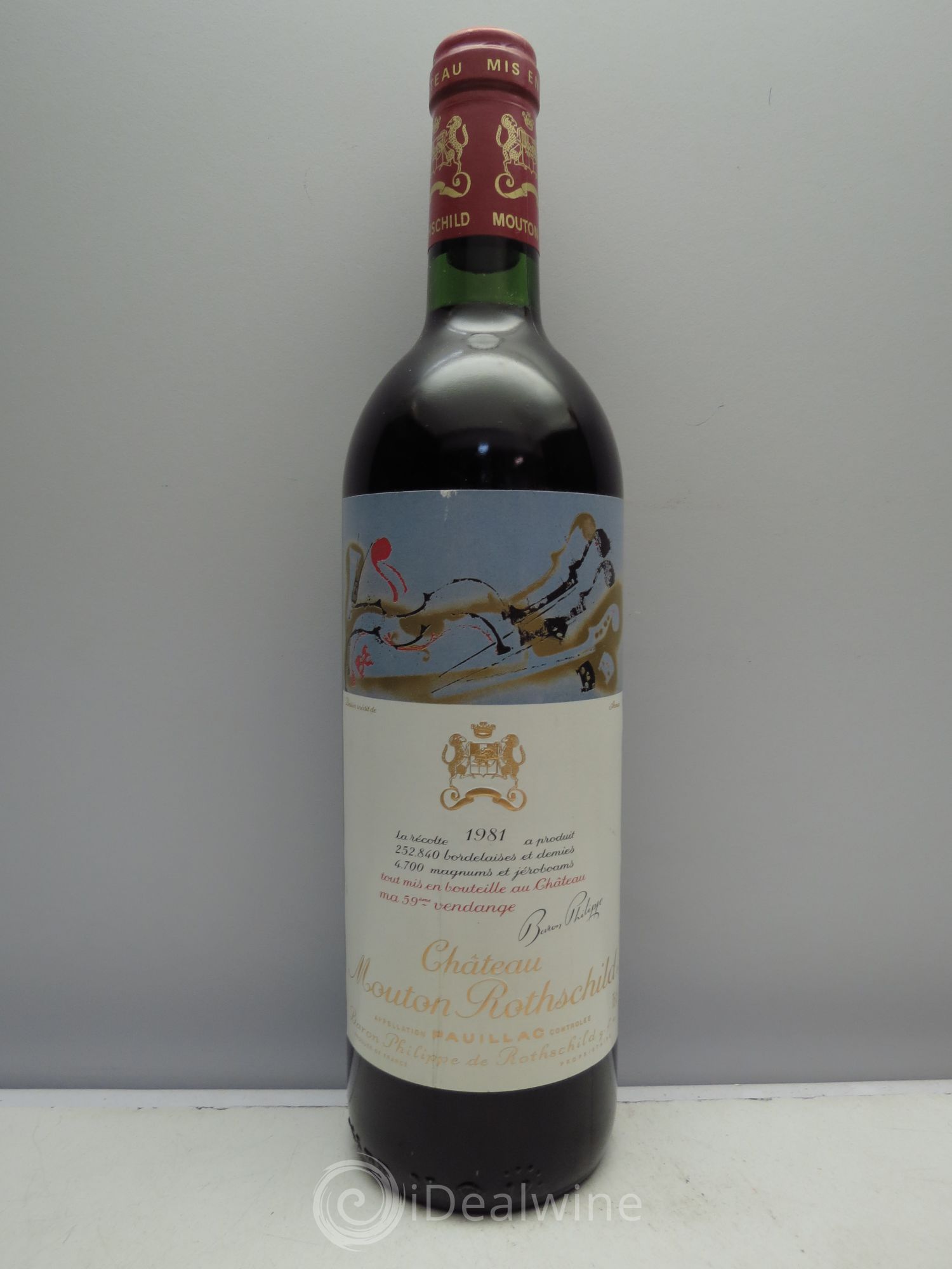 Château Mouton Rothschild 1er Grand Cru Classé 1981 - Lot de 1 bouteille - 0