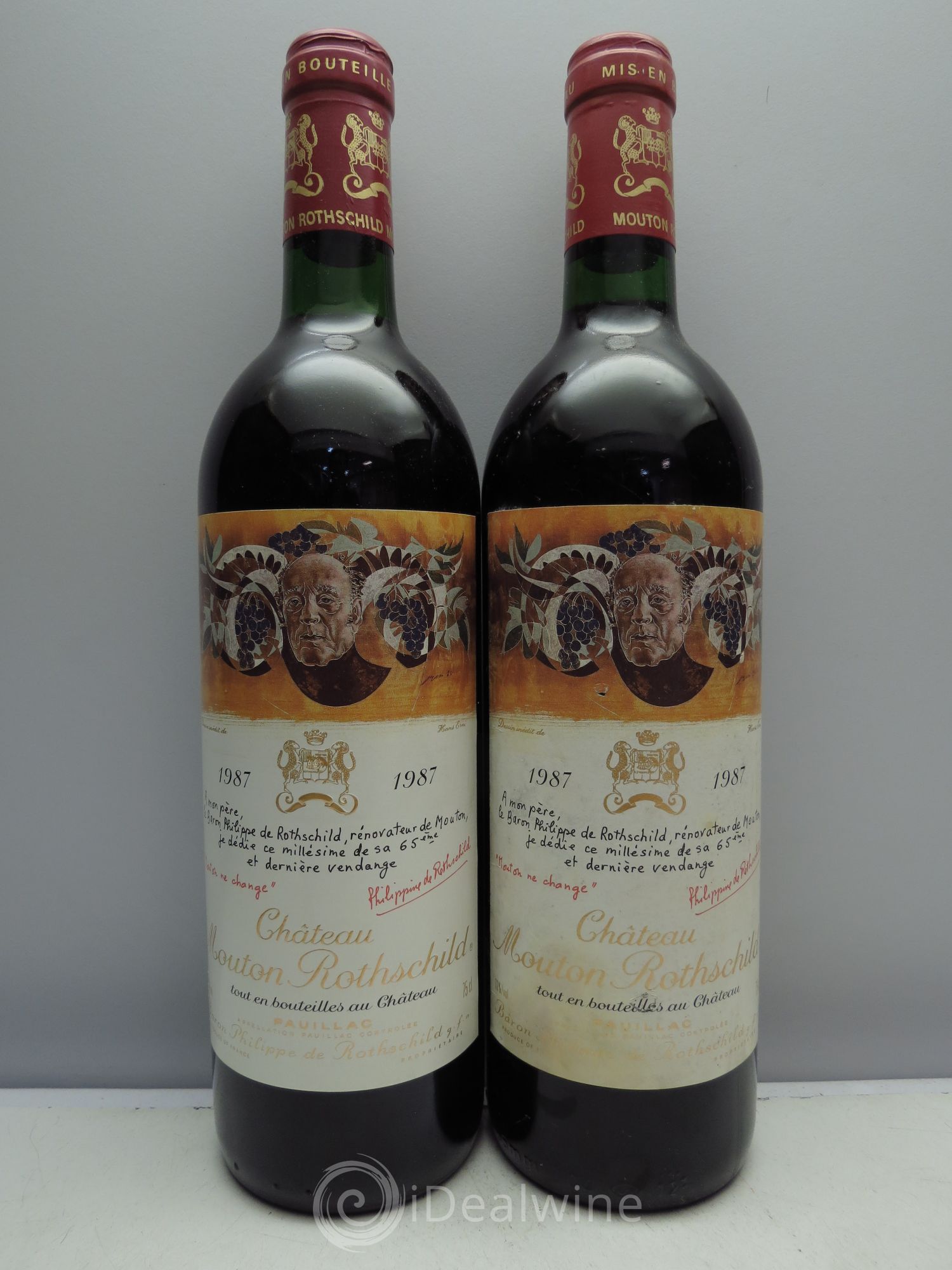 Château Mouton Rothschild 1er Grand Cru Classé 1987 - Lot de 2 bouteilles - 0