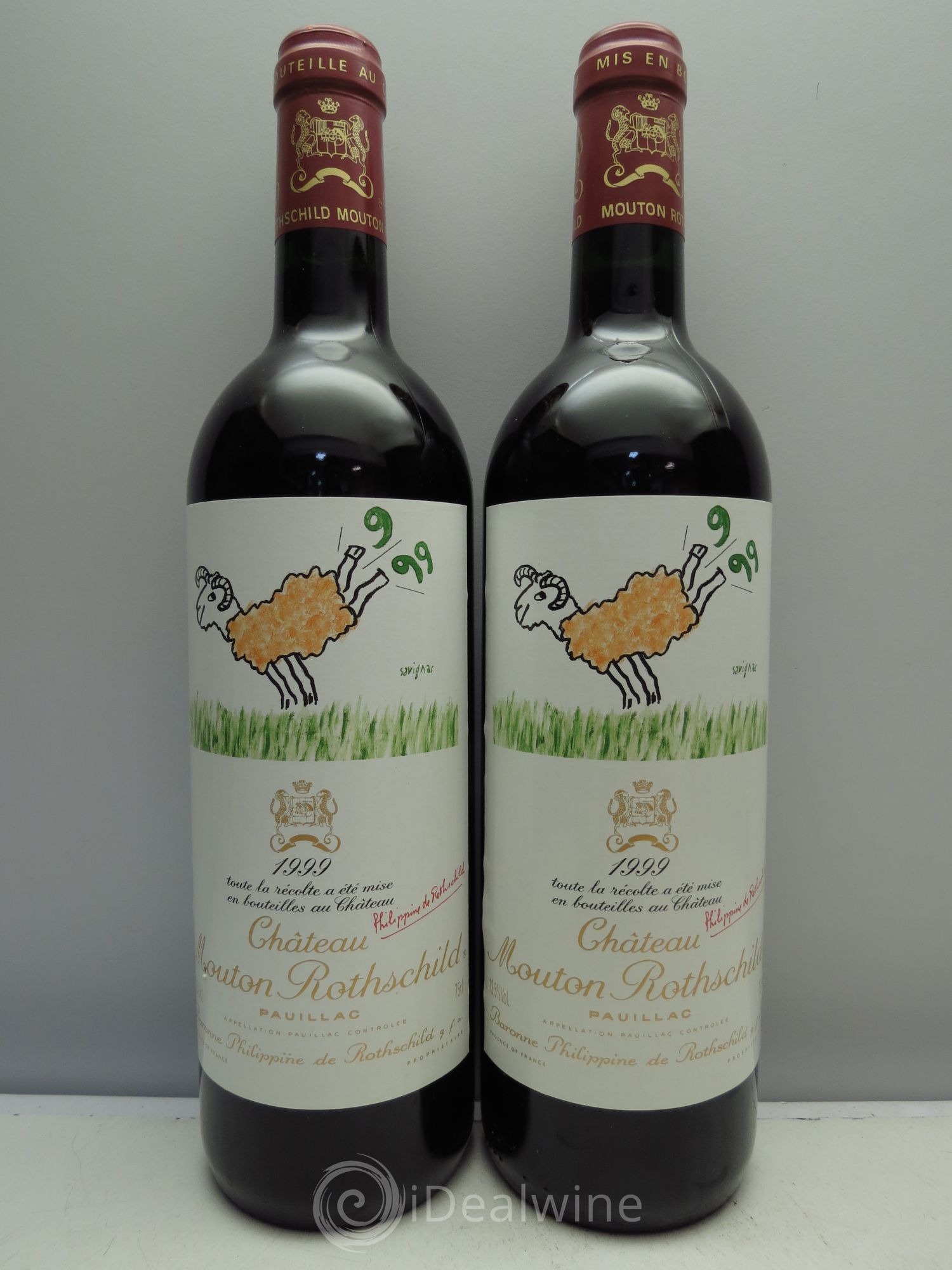 Château Mouton Rothschild 1er Grand Cru Classé 1999 - Lot de 2 bouteilles - 0