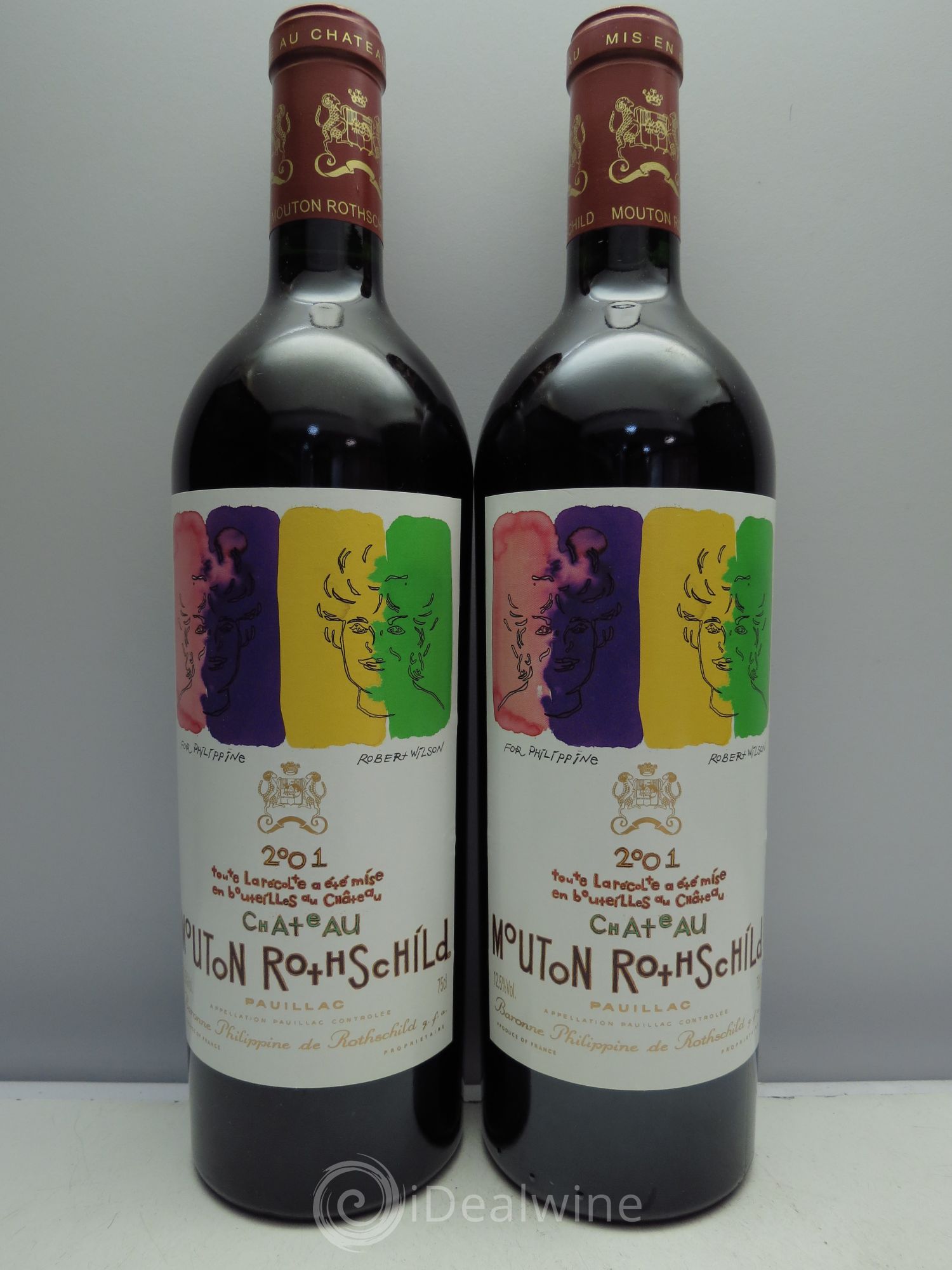 Château Mouton Rothschild 1er Grand Cru Classé 2001 - Lot de 2 bouteilles - 0