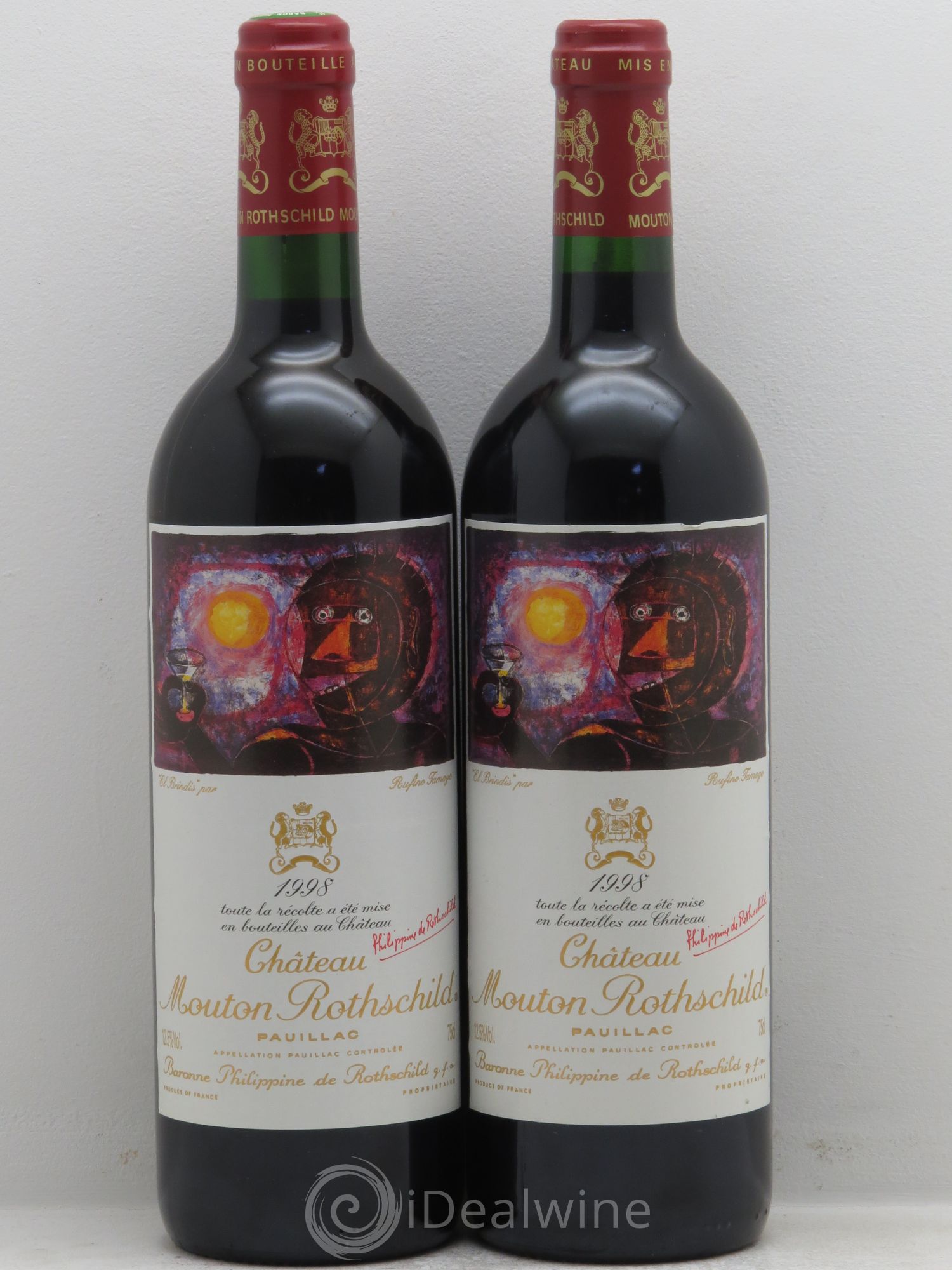 Château Mouton Rothschild 1er Grand Cru Classé 1998 - Lot de 2 bouteilles - 0