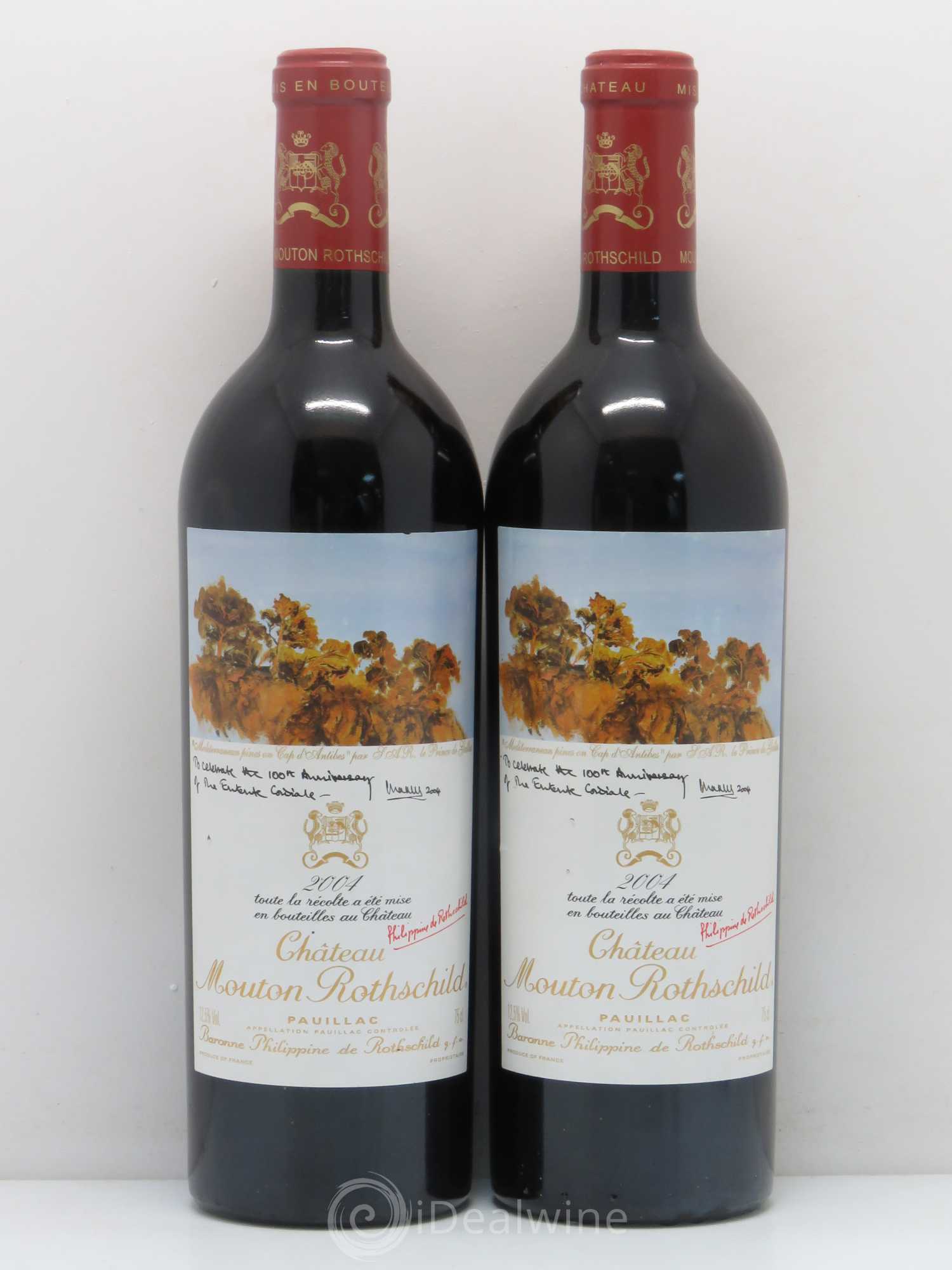 Château Mouton Rothschild 1er Grand Cru Classé 2004 - Lot de 2 bouteilles - 0