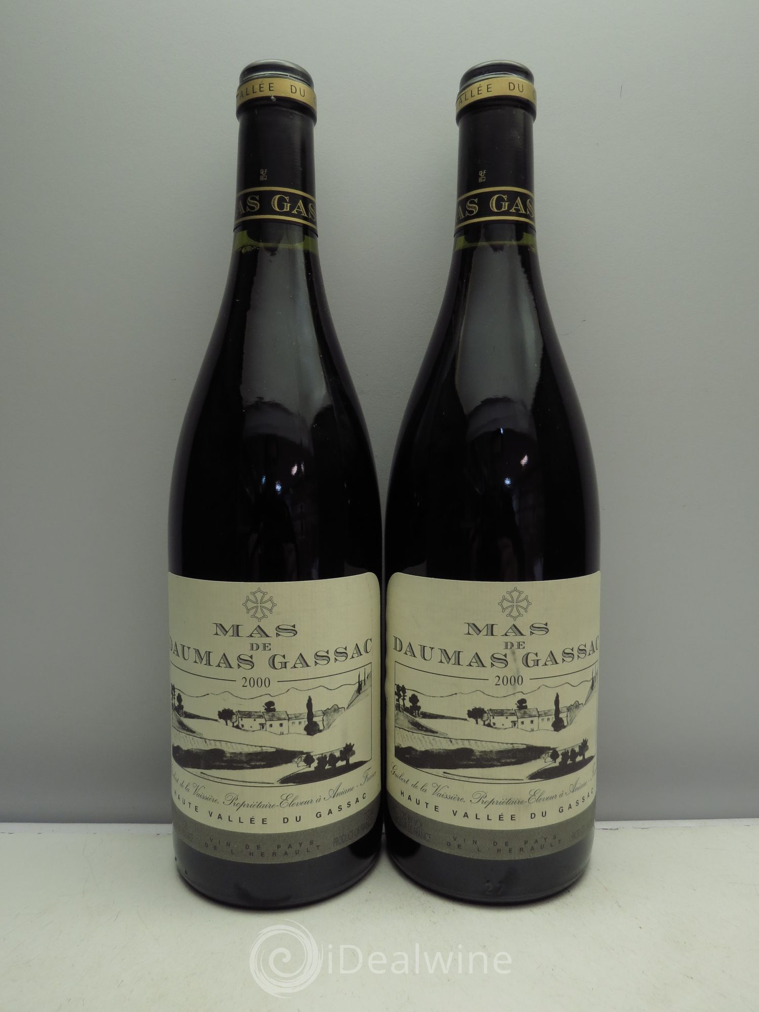 Saint-Guilhem-le-Désert - Cité d'Aniane Mas Daumas Gassac Famille Guibert de La Vaissière 2000 - Lot de 2 bouteilles - 0
