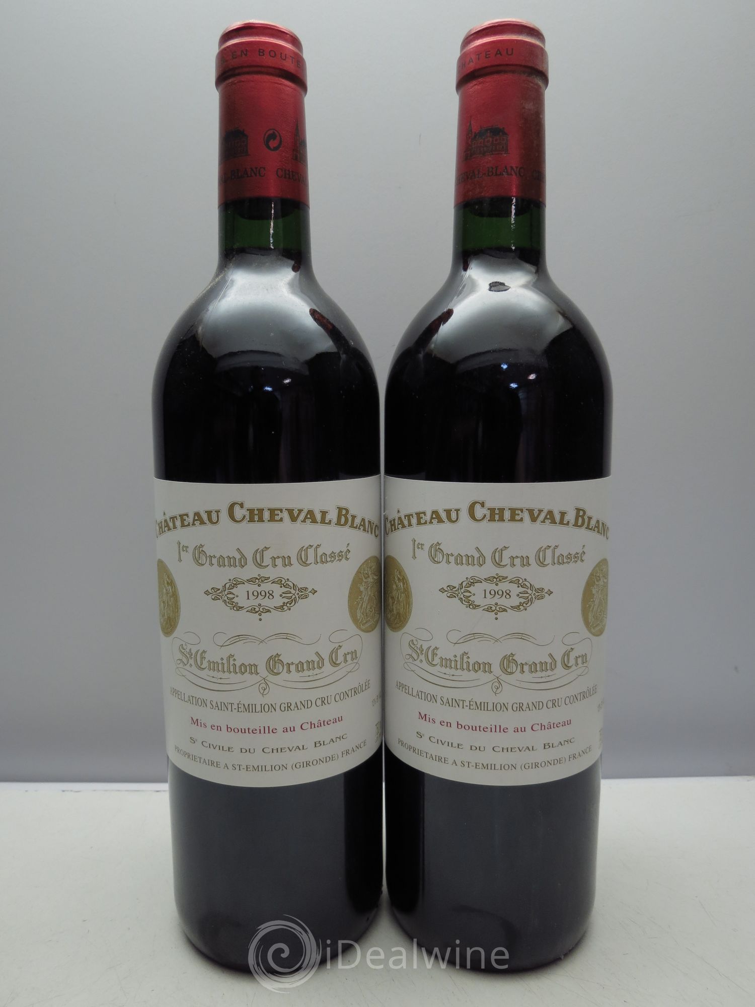 Château Cheval Blanc 1er Grand Cru Classé A 1998 - Lot de 2 bouteilles - 0