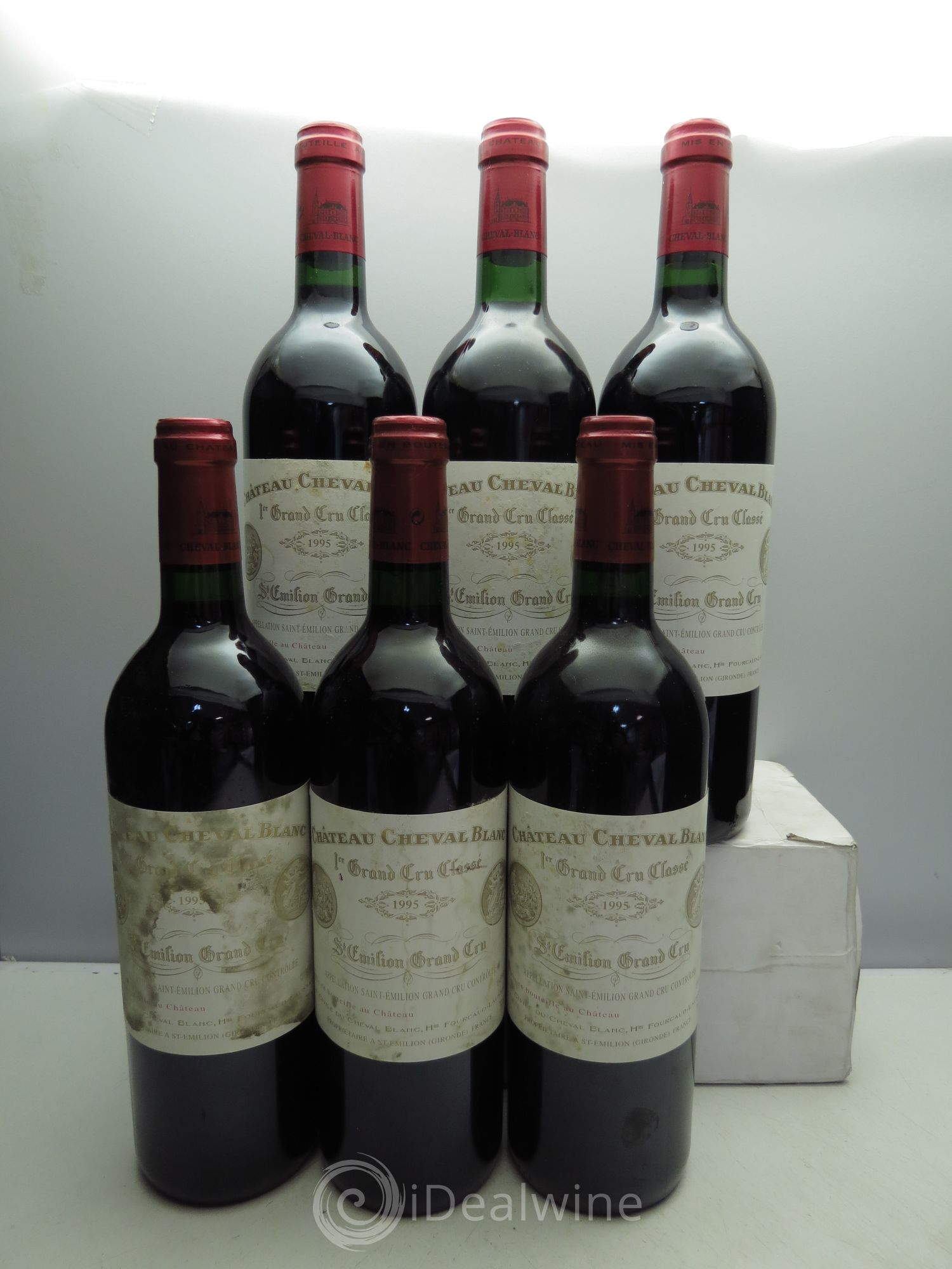 Château Cheval Blanc 1er Grand Cru Classé A (3 étiq.tachées) 1995 - Lot de 6 bouteilles - 0