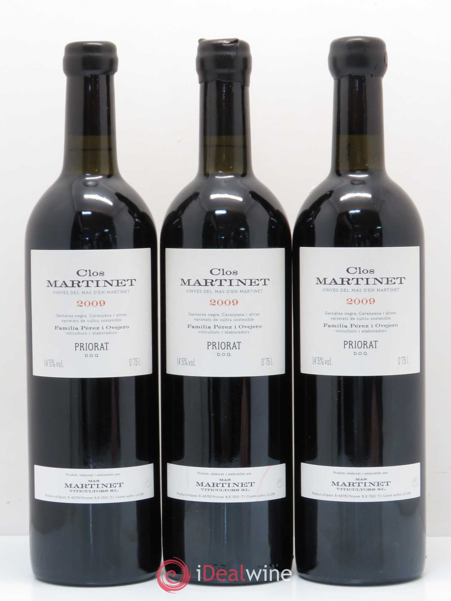 Priorat Clos Martinet DOCA Mas Martinet Viticultors 2009 - Lot de 3 bouteilles - 0