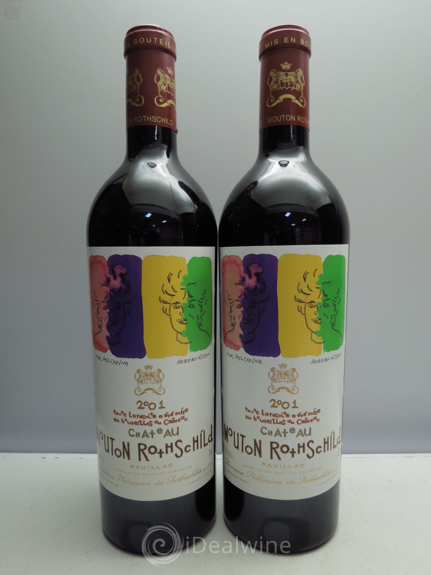 Château Mouton Rothschild 1er Grand Cru Classé 2001 - Lot de 2 bouteilles - 0
