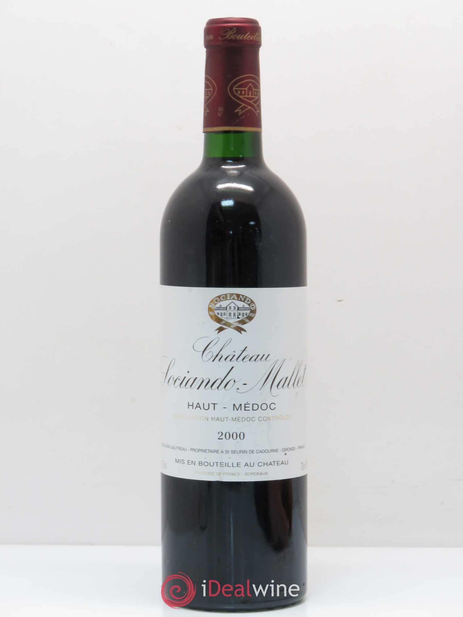 Château Sociando Mallet 2000 - Lot de 1 bouteille - 0