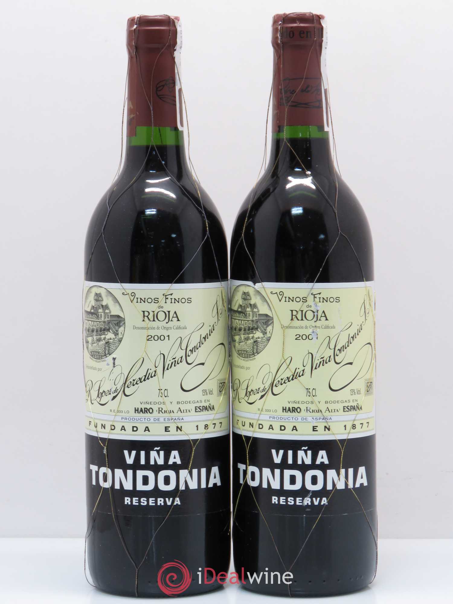 Rioja DOCA Reserva Vina Tondonia R. Lopez de Heredia 2001 - Posten von 2 Flaschen - 0