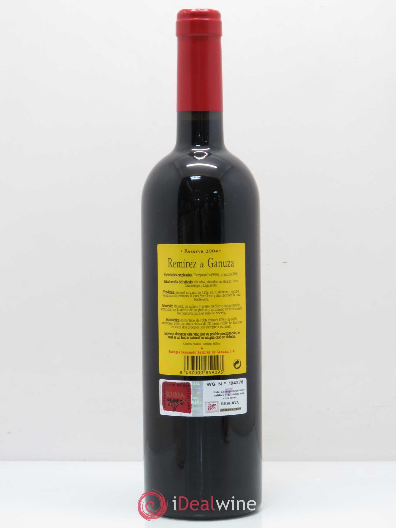 Rioja DOCA Remirez de Ganuza Reserva 2004 - Posten von 1 Flasche - 1