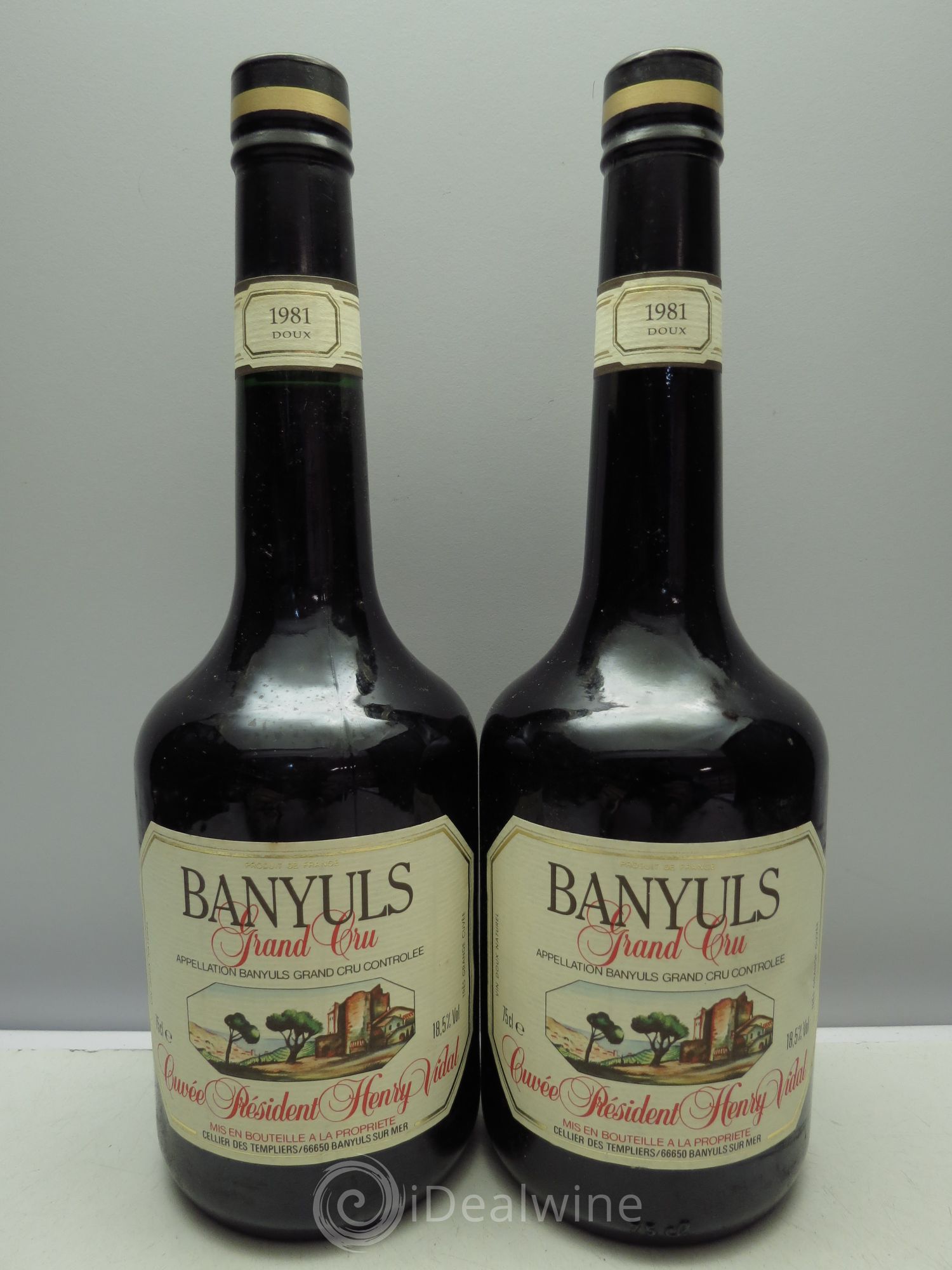 Banyuls Cuvée Président Henry Vidal - Cellier des Templiers (Doux) 1981 - Posten von 2 Flaschen - 0