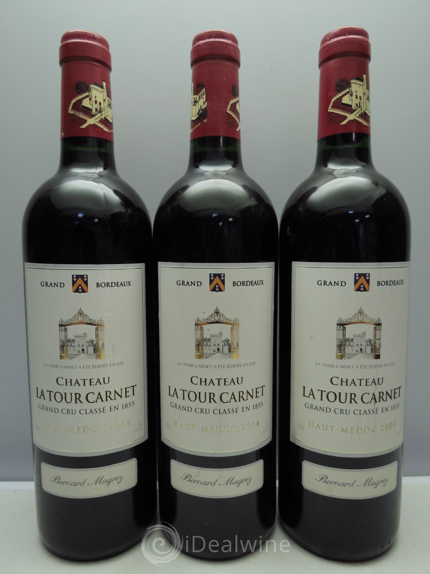 Château la Tour Carnet 4ème Grand Cru Classé 2004 - Lot de 3 bouteilles - 0